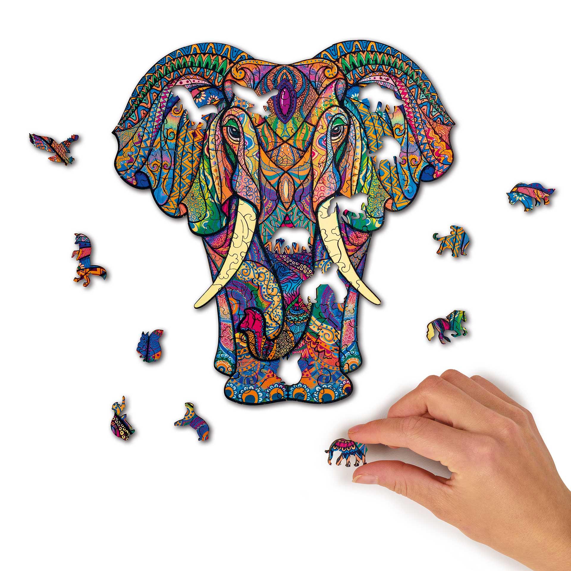 Holz Puzzle Mandala Elefant