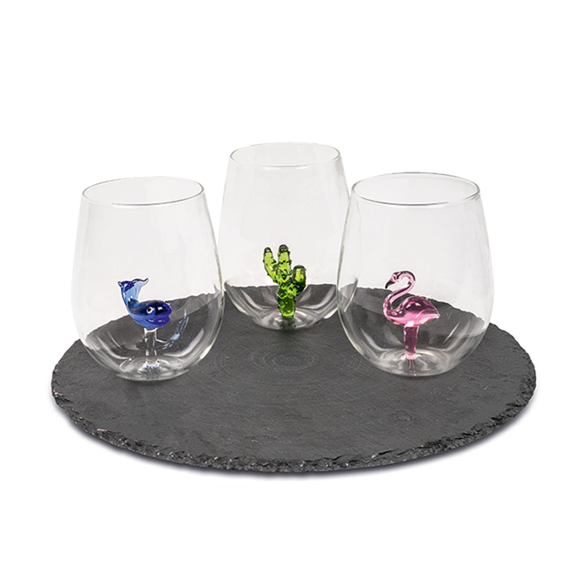 Verres à boire 3D figurines, 3 pces