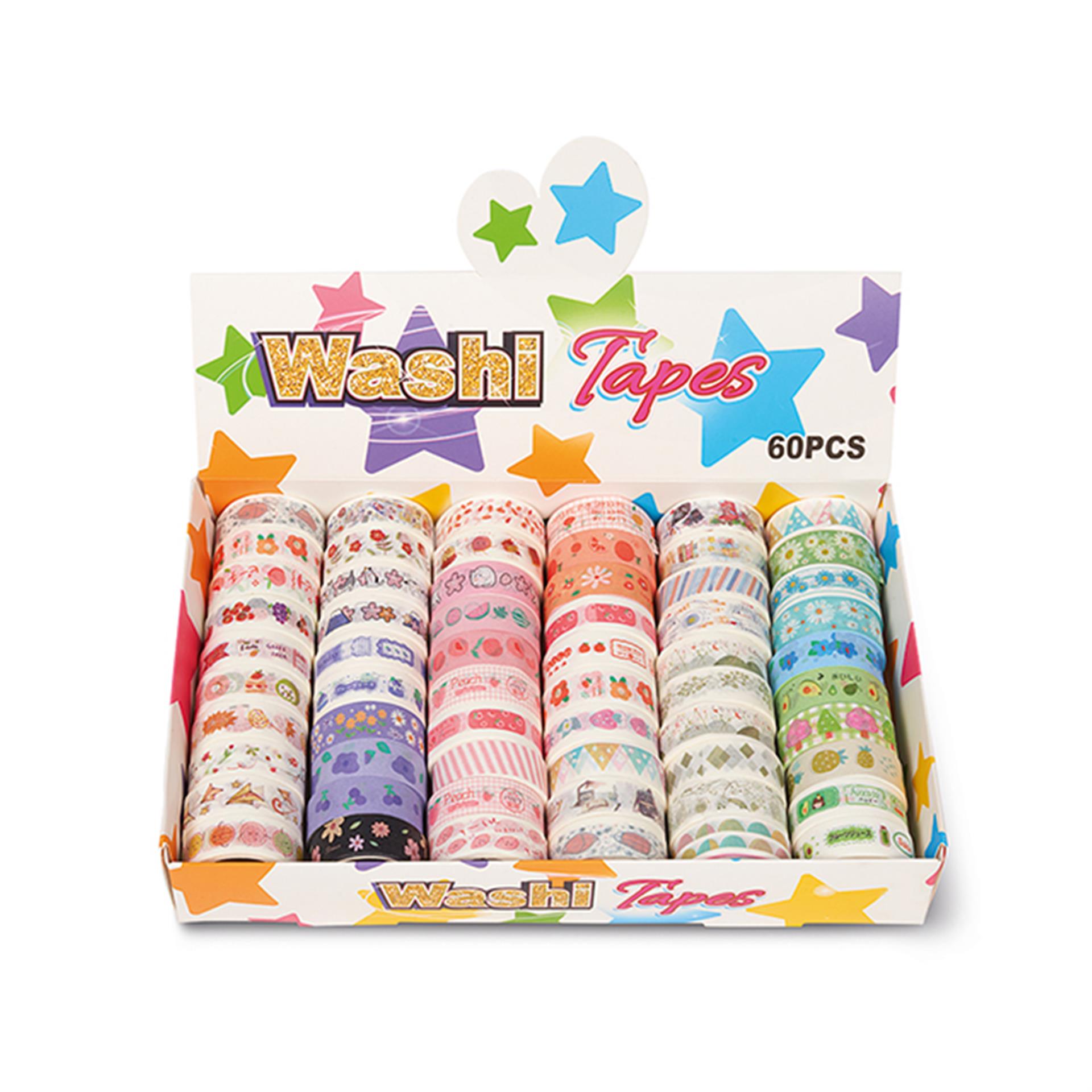 Assortiment de rubans adhésifs (washi tapes), 60 pces