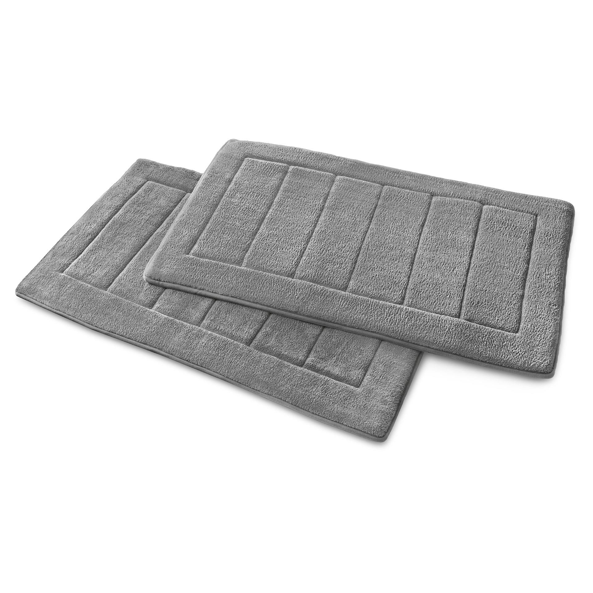 Tapis de salle de bain Memory-Foam gris