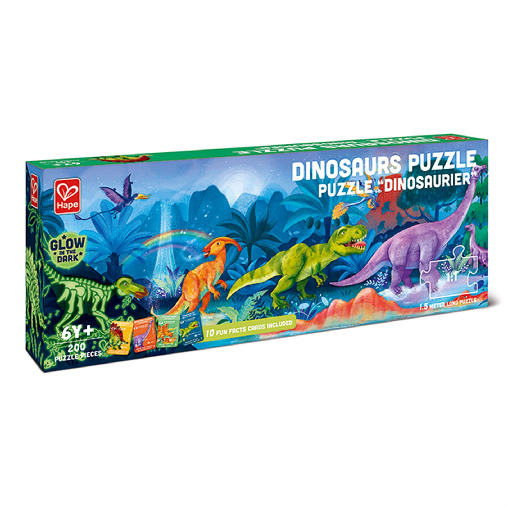 Puzzle de dinosaures Glow in Dark, 200 pces