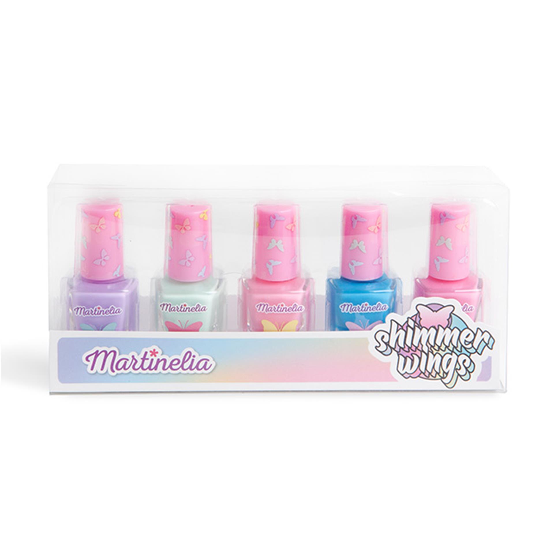 Nagellack Pastellfarben Schmetterling 5tlg.