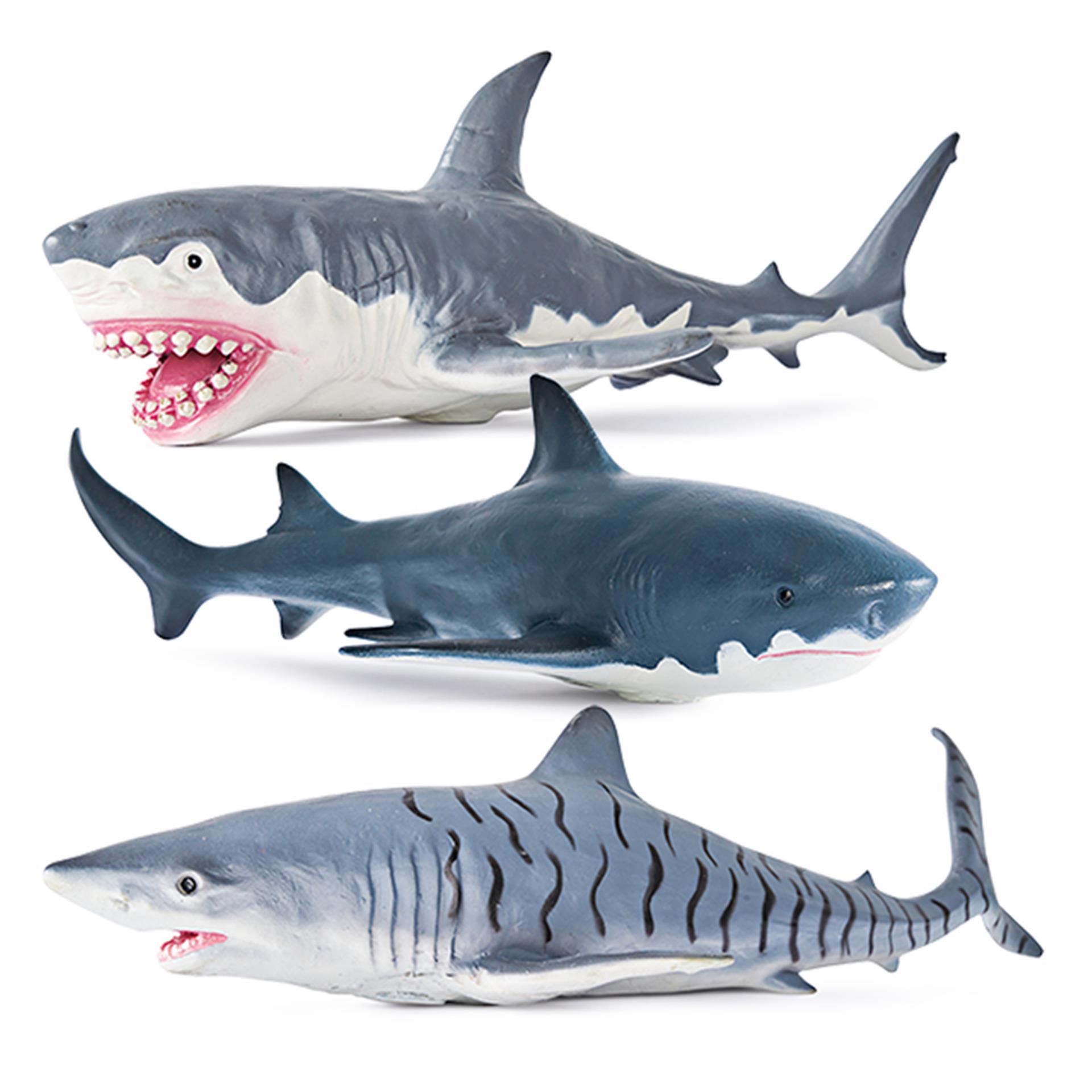 Figurines d’animaux Requins, 3 pces