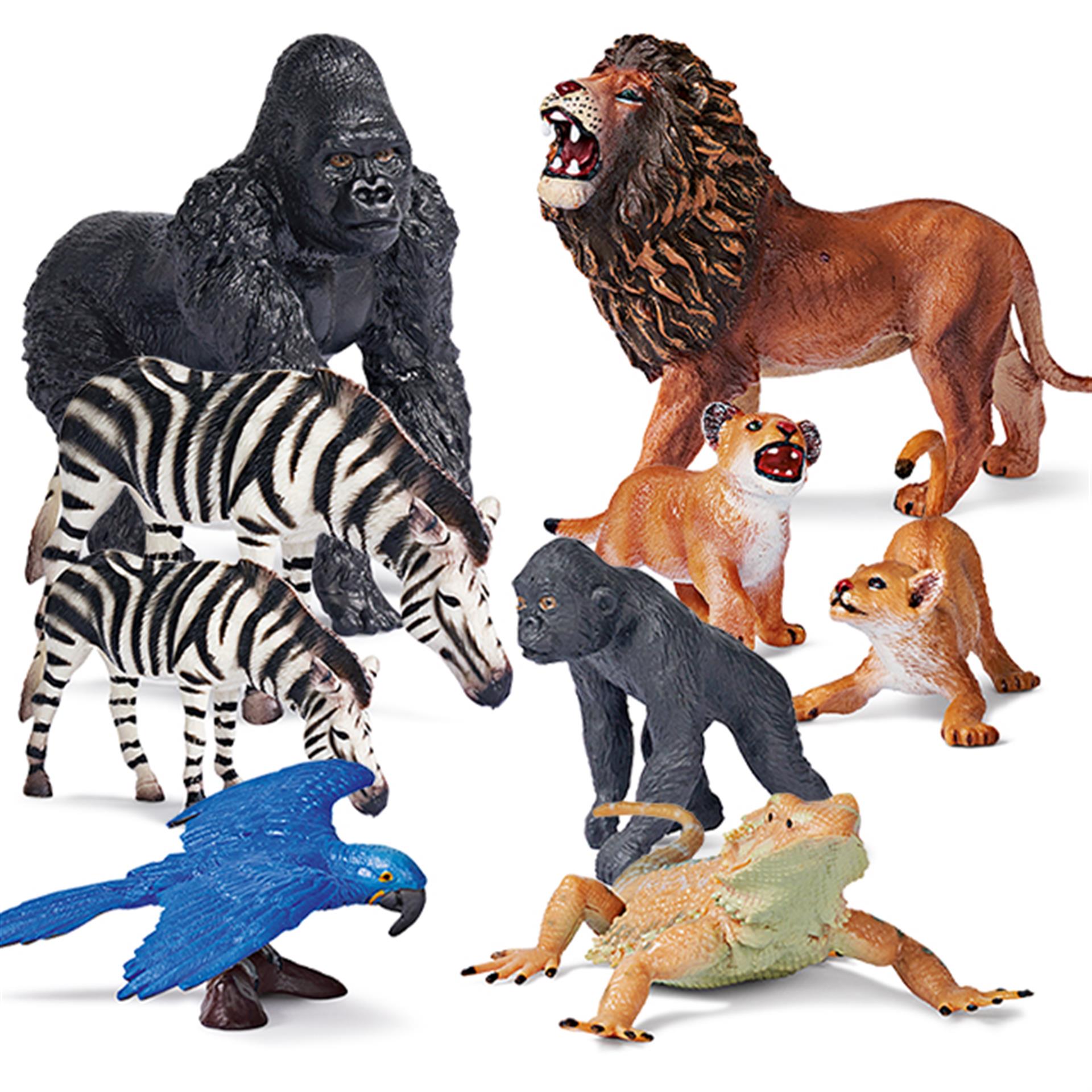 Figurines d'animaux Safari, 9 pces