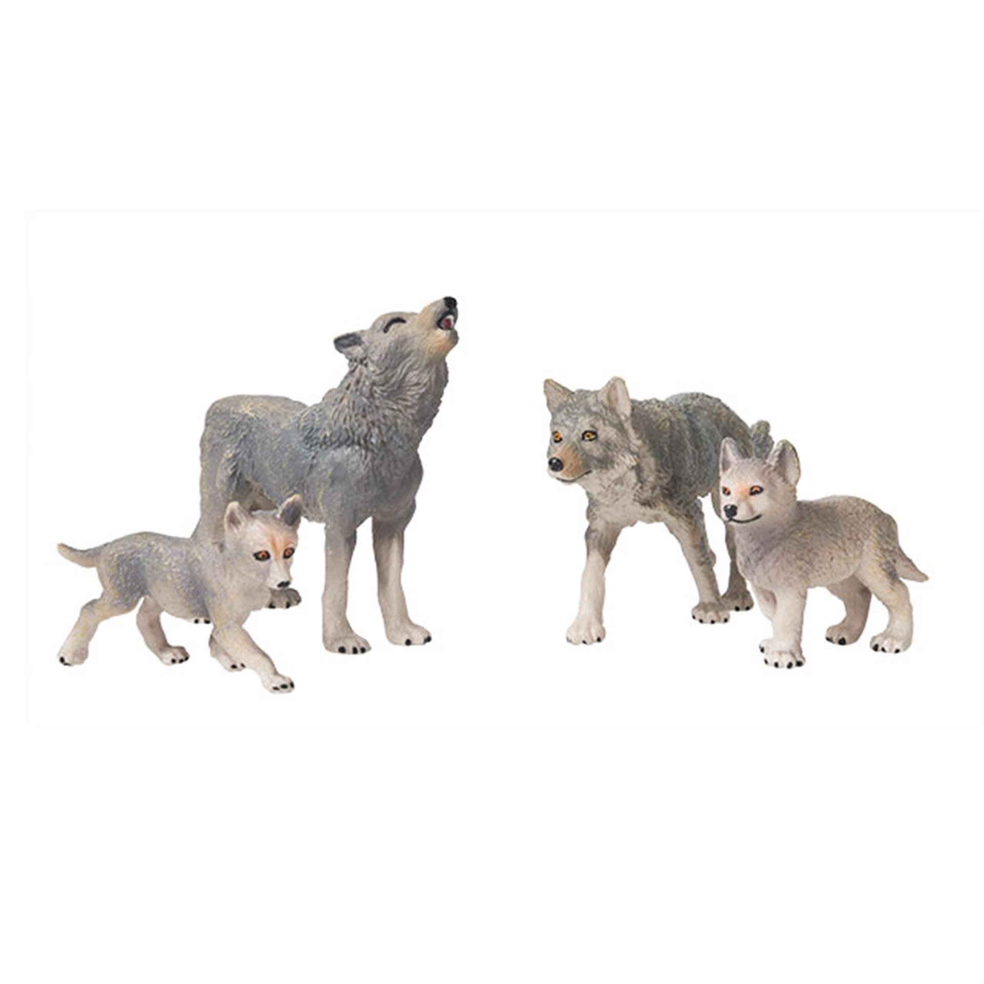 Figurines d’animaux Loup, 4 pces