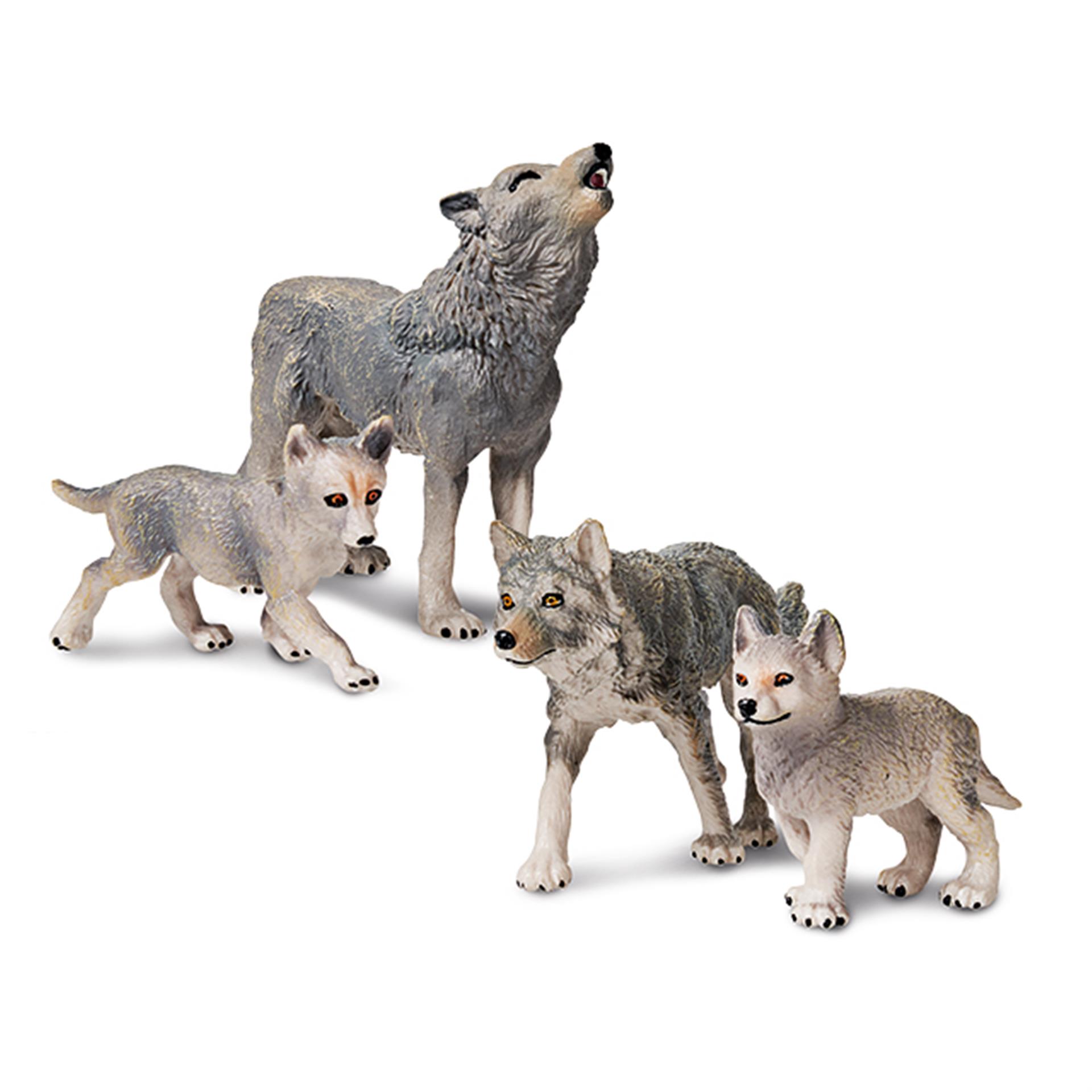  Figurines d'animaux Loup, 4 pces