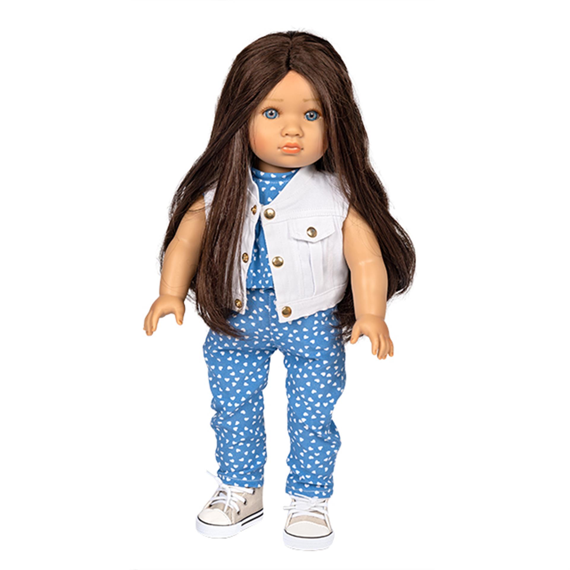Puppen Jumpsuit mit Jeansweste 2tlg.