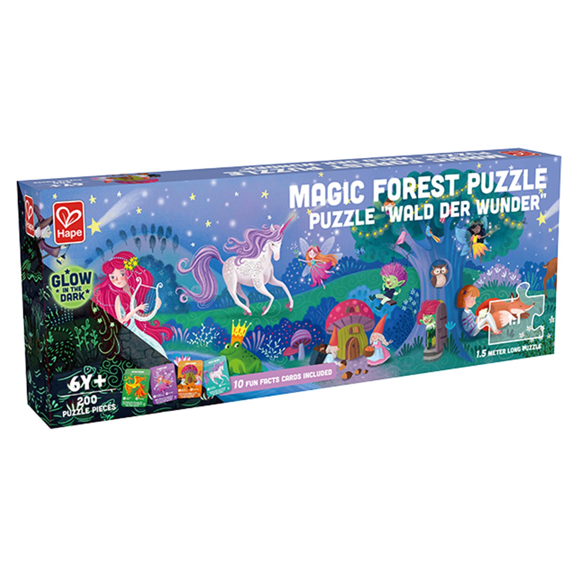 Hape Puzzle del bosco magico fosforescente, 200 pezzi