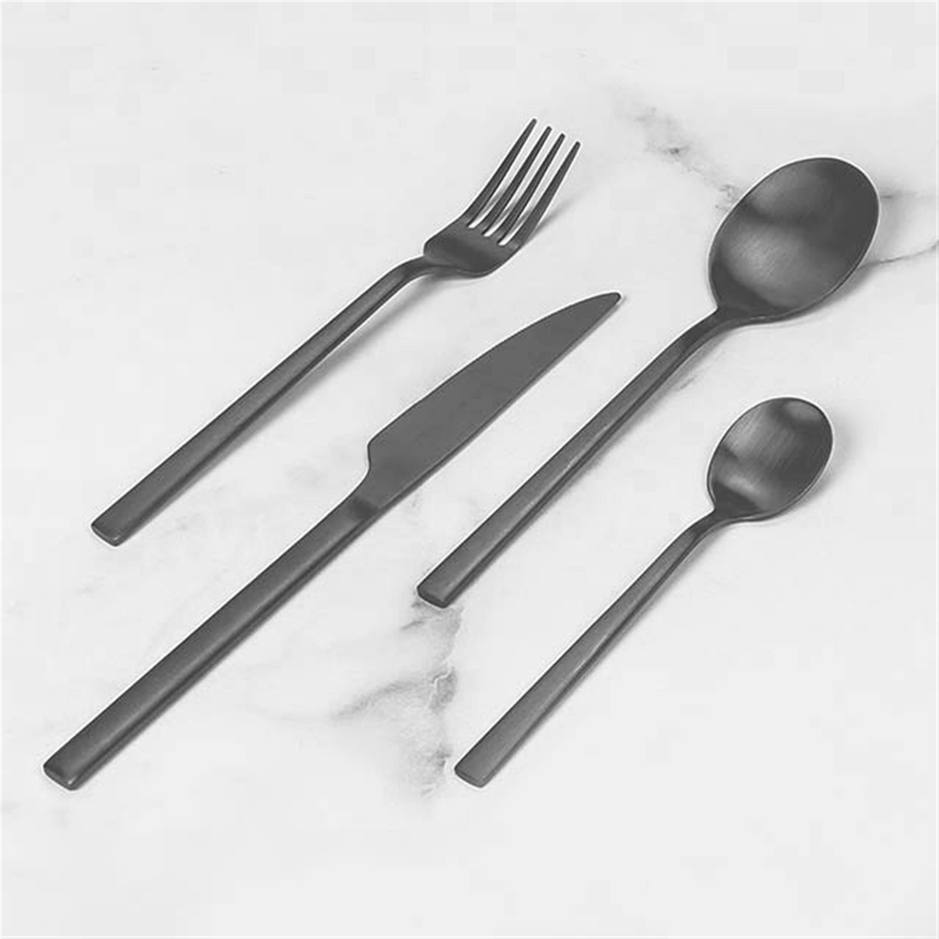 Set de couverts Anthracite Beauty, 24 pces