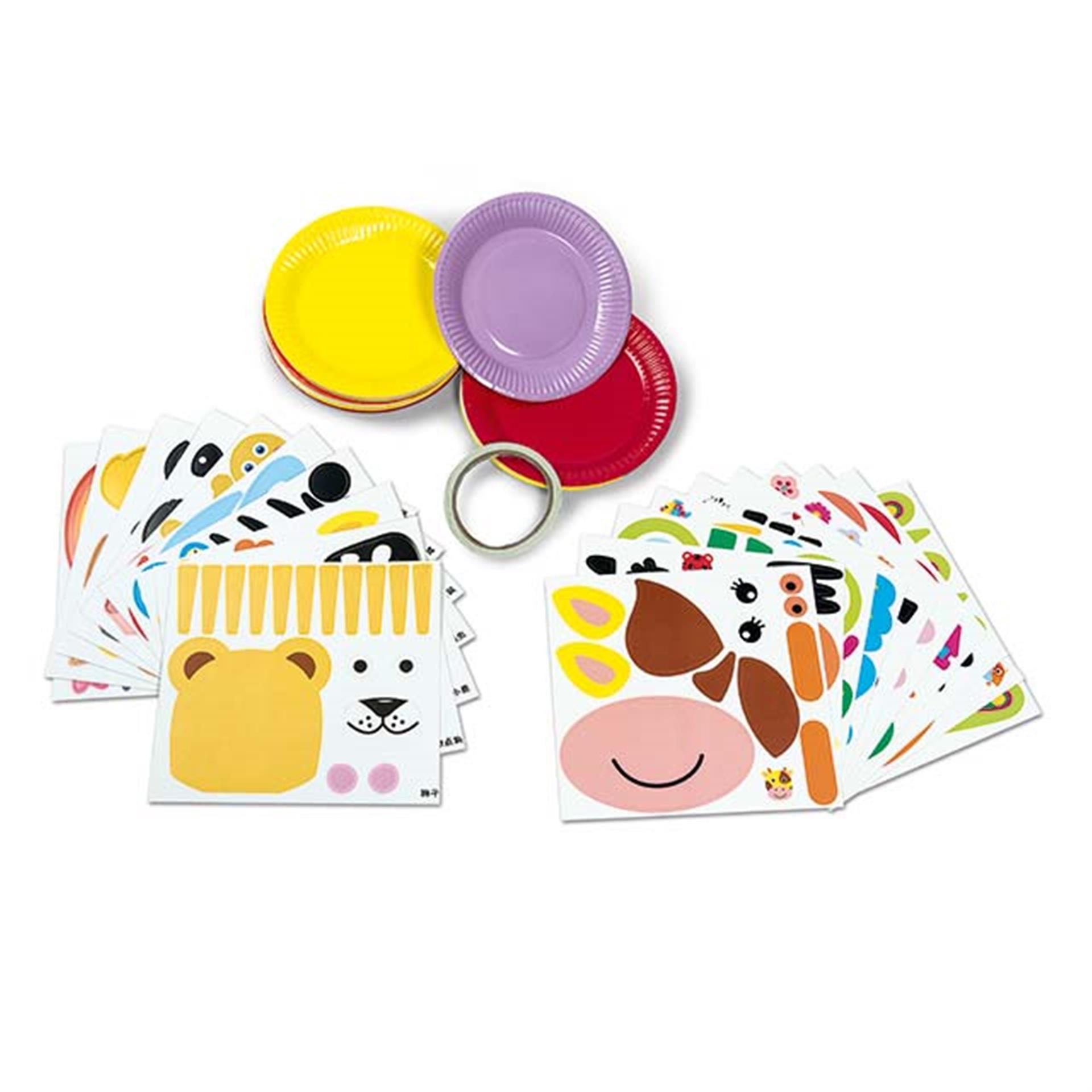 Assiette en carton Animaux DIY, 20 pces