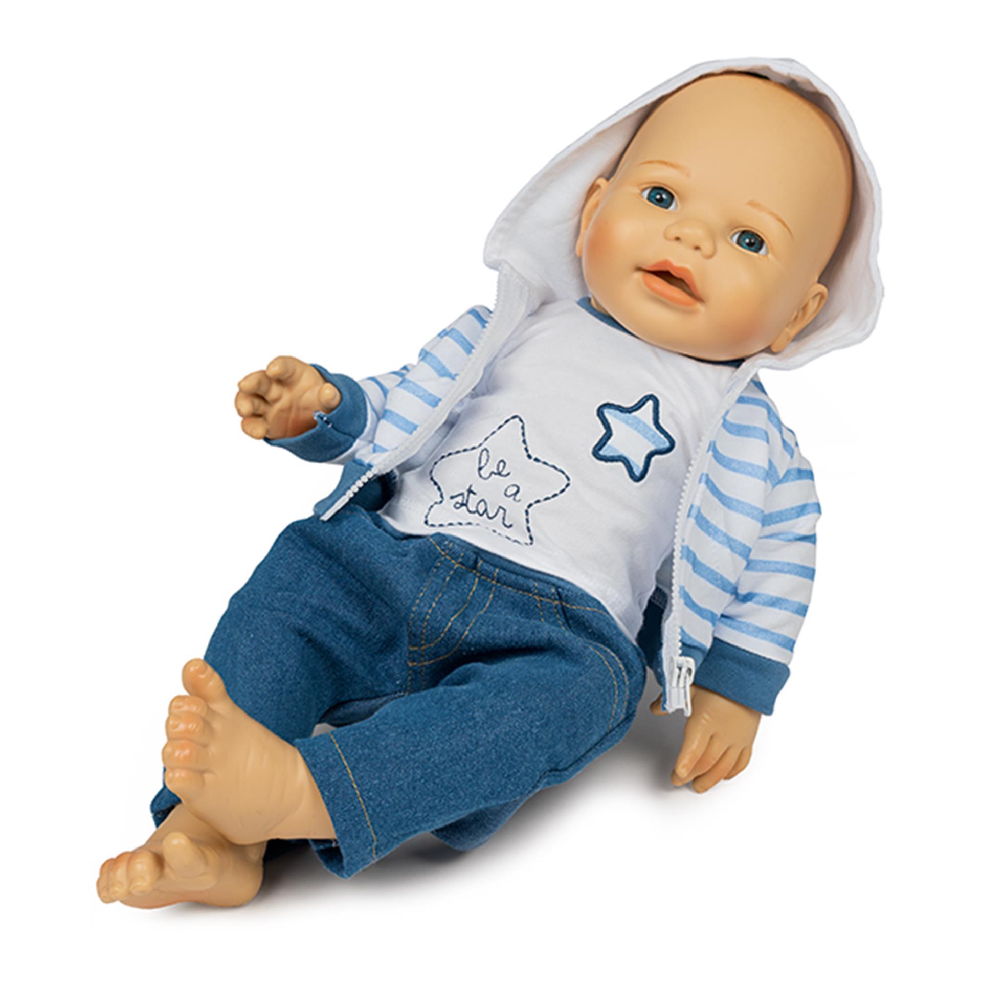 Completo da bambola Baby Love in 3 pezzi con cappuccio, Stelle