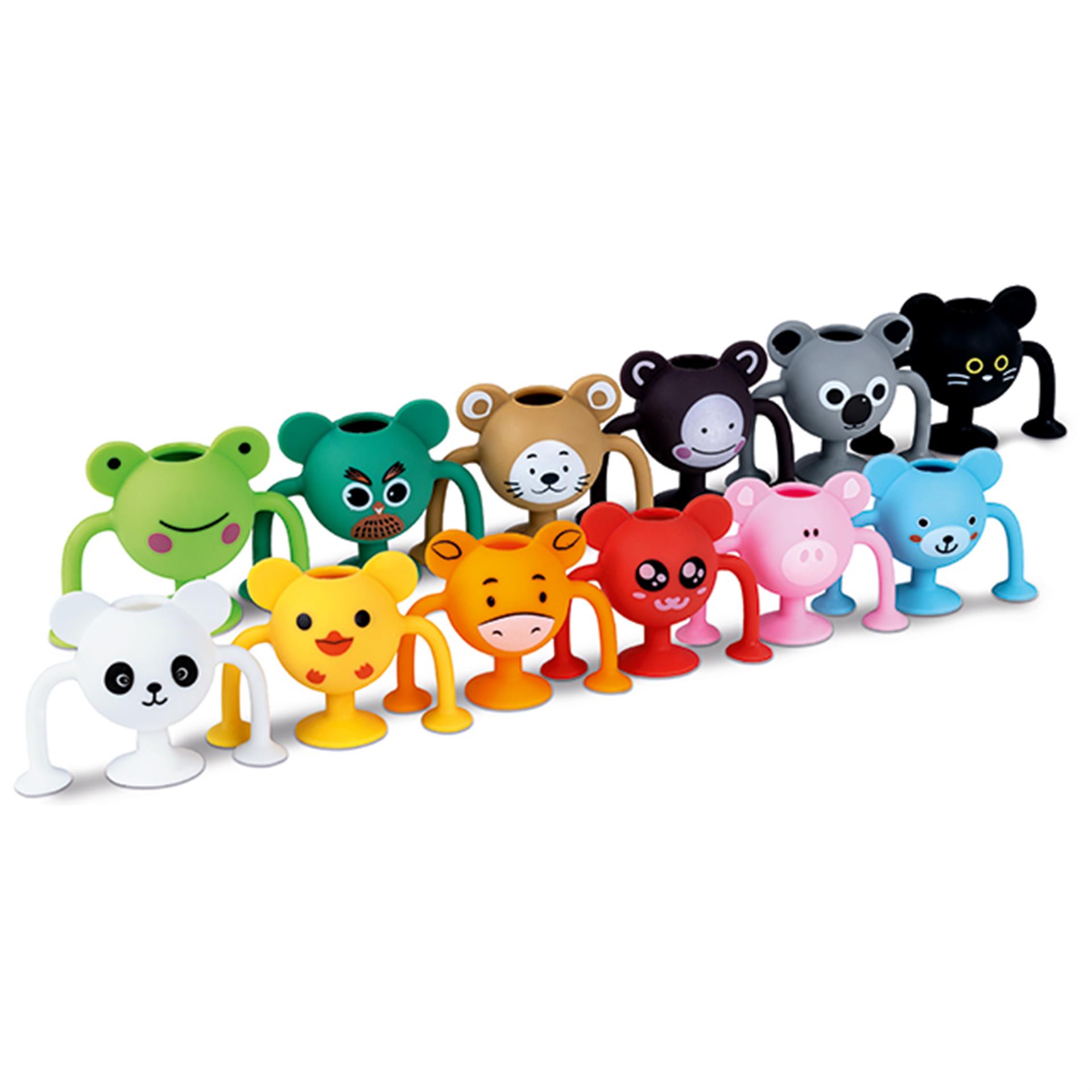 Ventouses en silicone Animaux, 12 pces