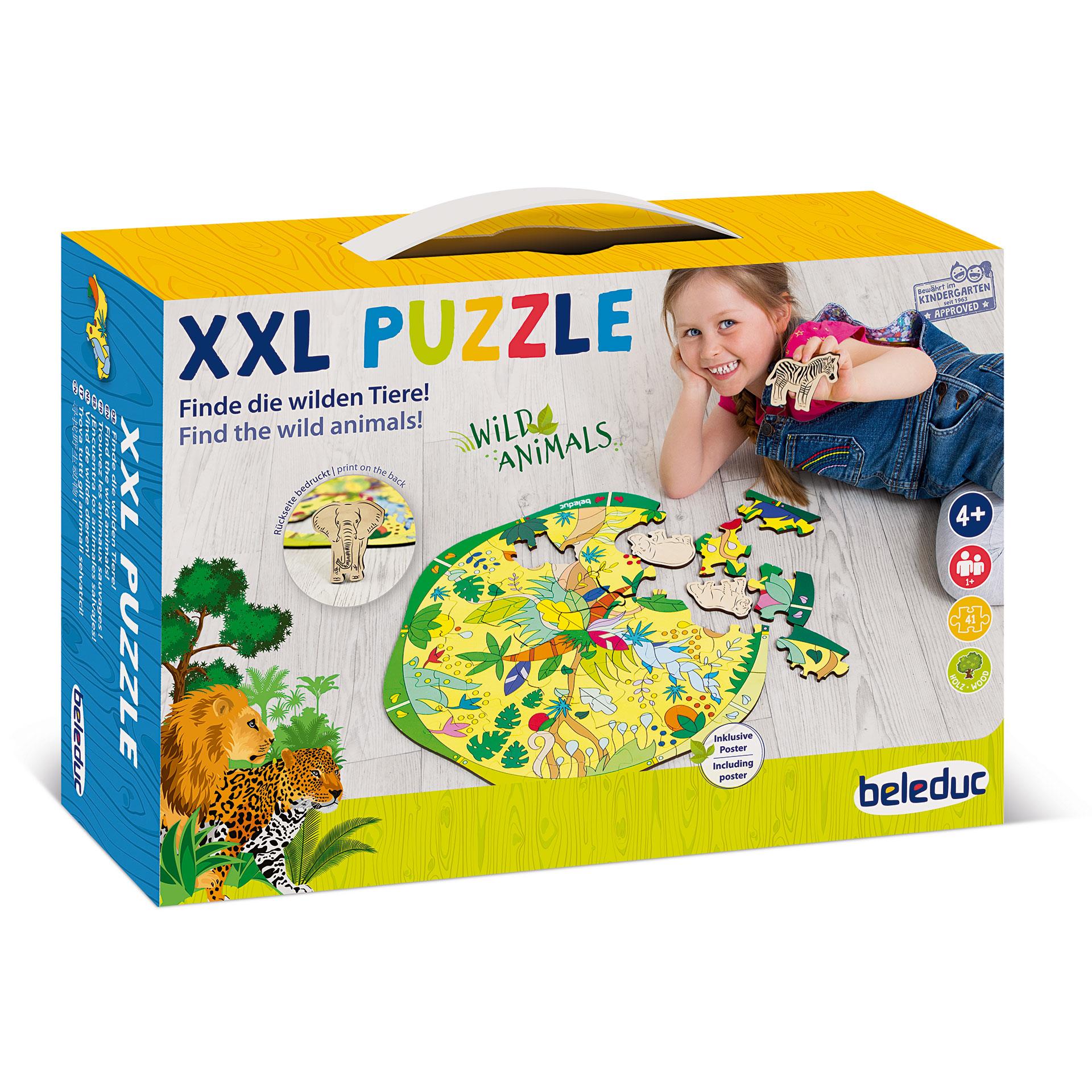 Puzzle éducatif XXL Animaux sauvages, 41 pces