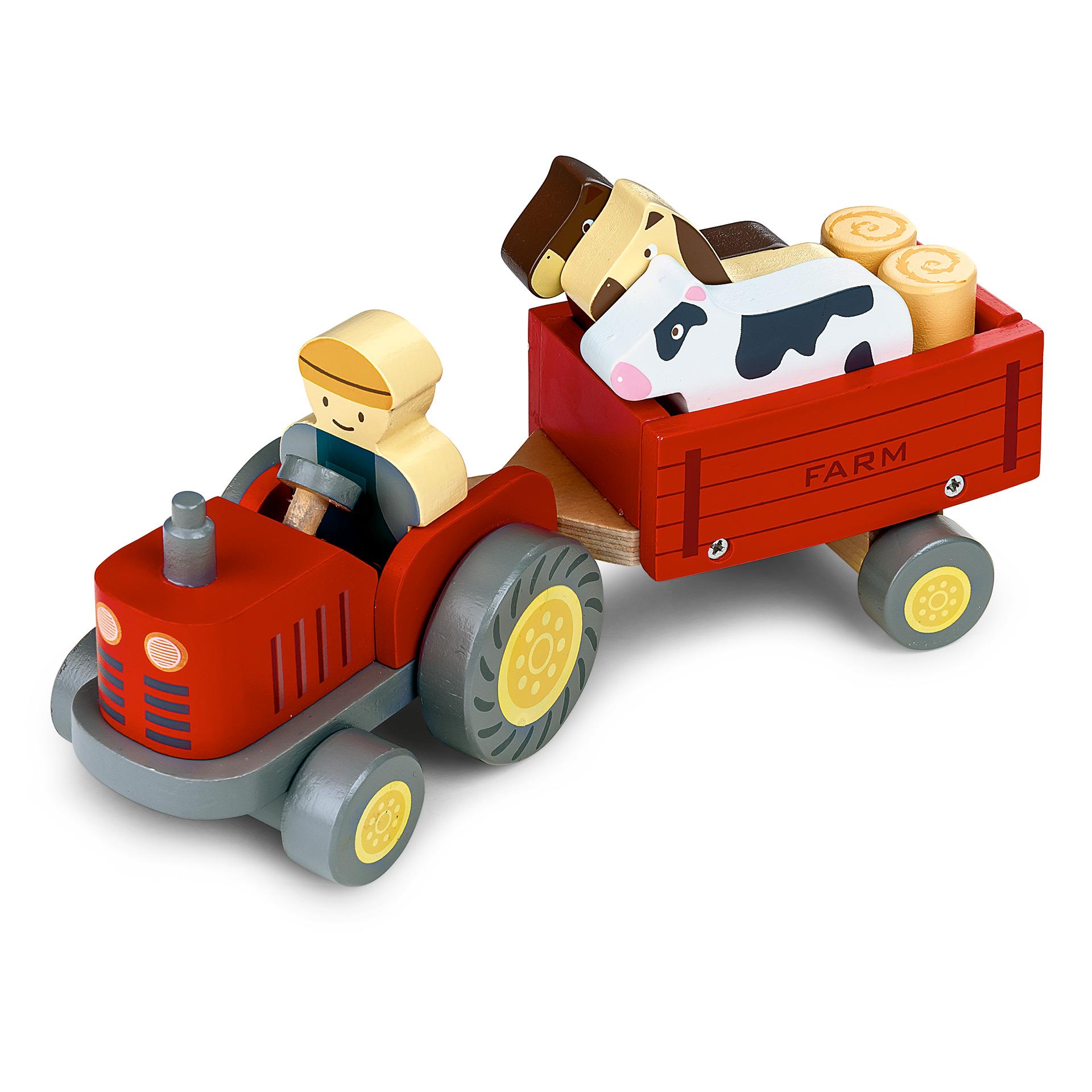 Tracteur en bois pour transporter vaches et chevaux, 8 pces