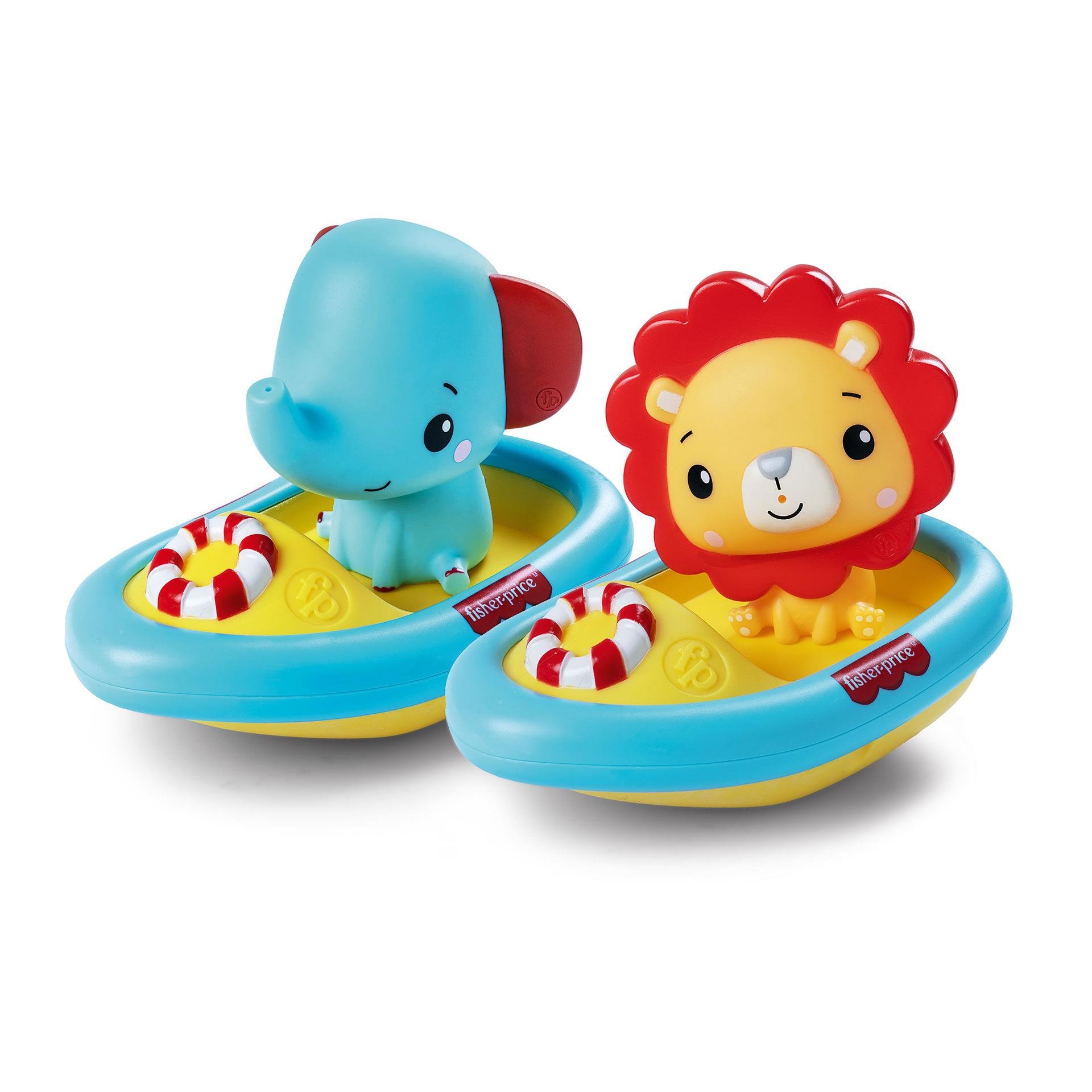 Jouets de bain Eléphant et lion en bateau