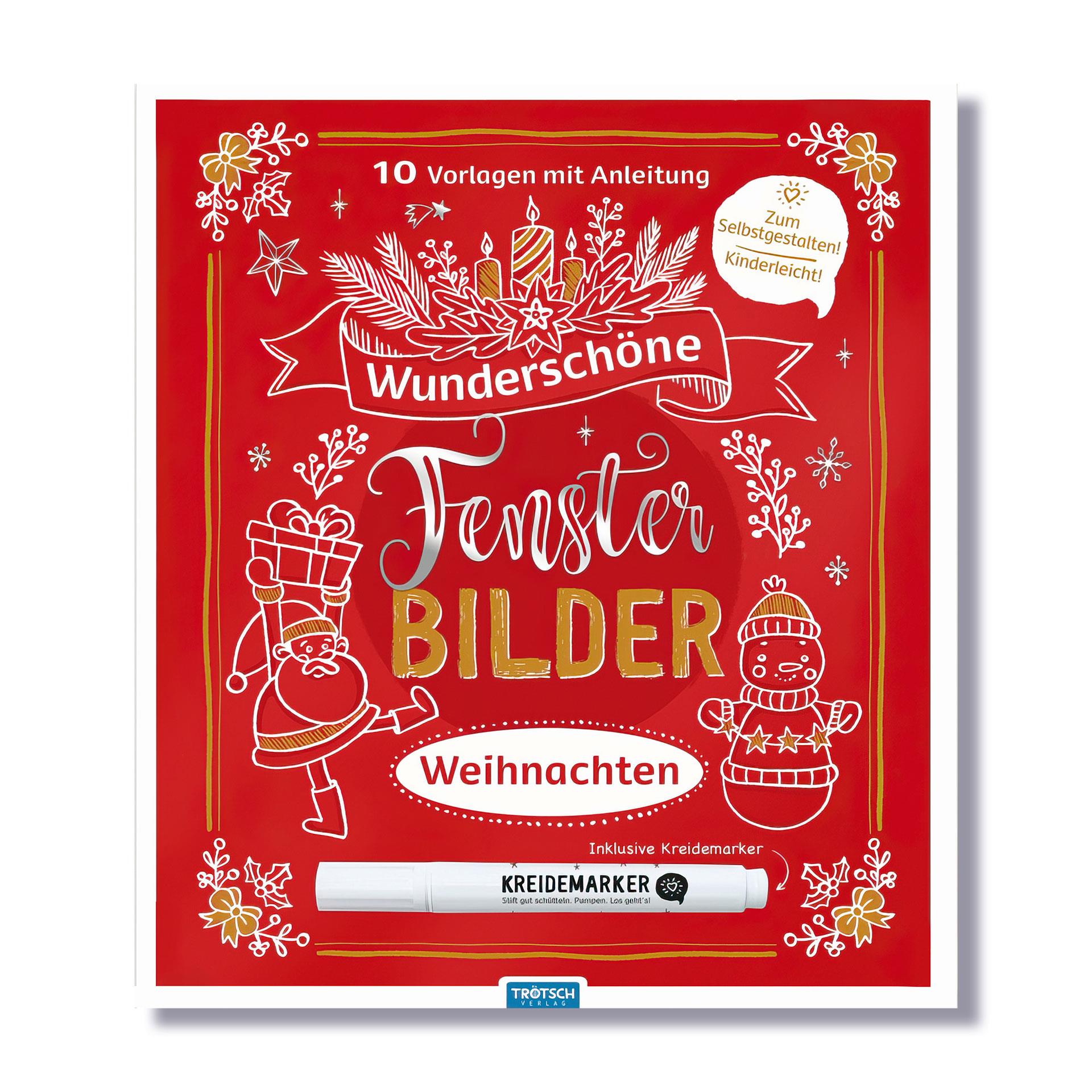 Fensterbilder Vorlagen Set Weihnachten mit Kreidemarker