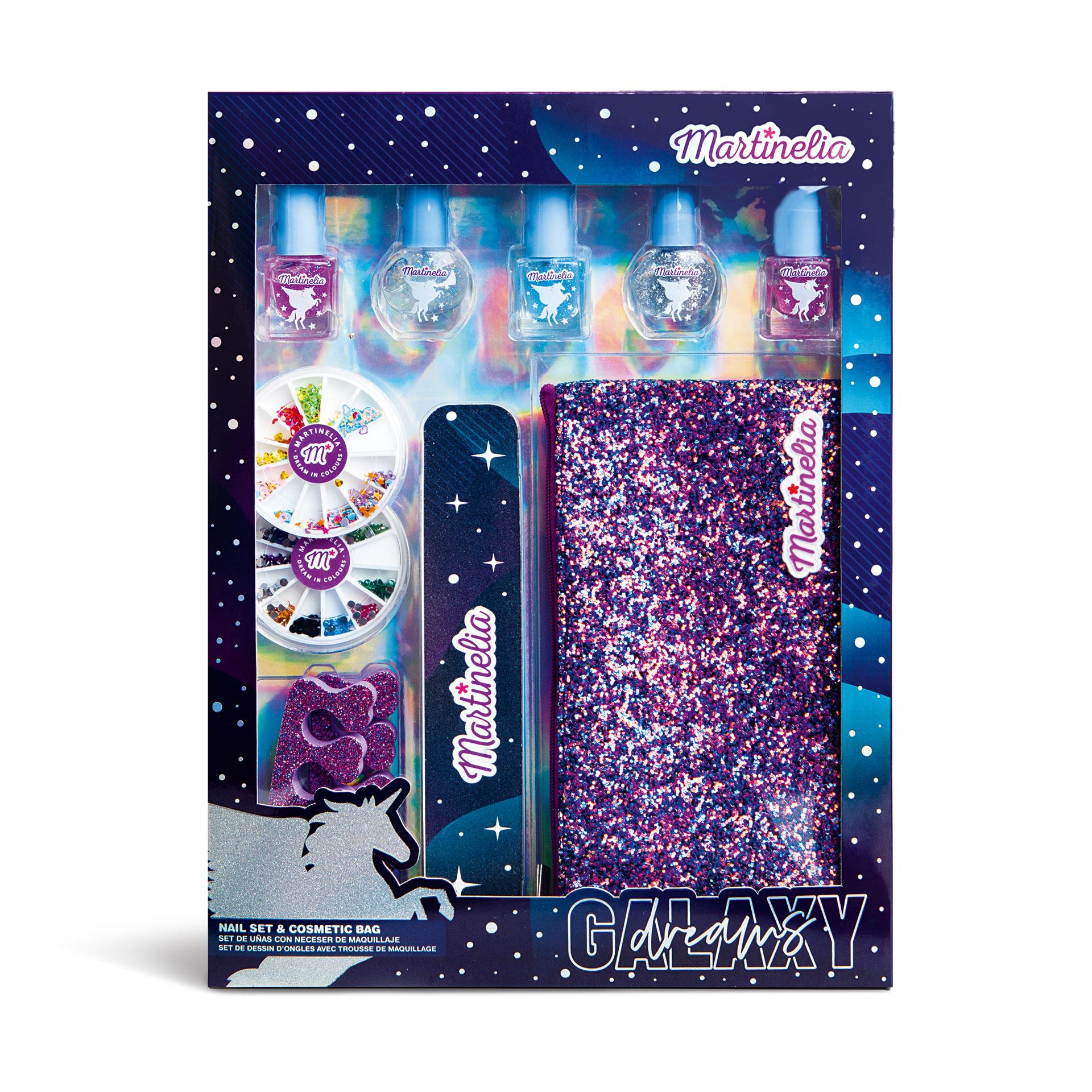 Kit per unghie Martinelia Galaxy Dreams, con trousse per cosmetici