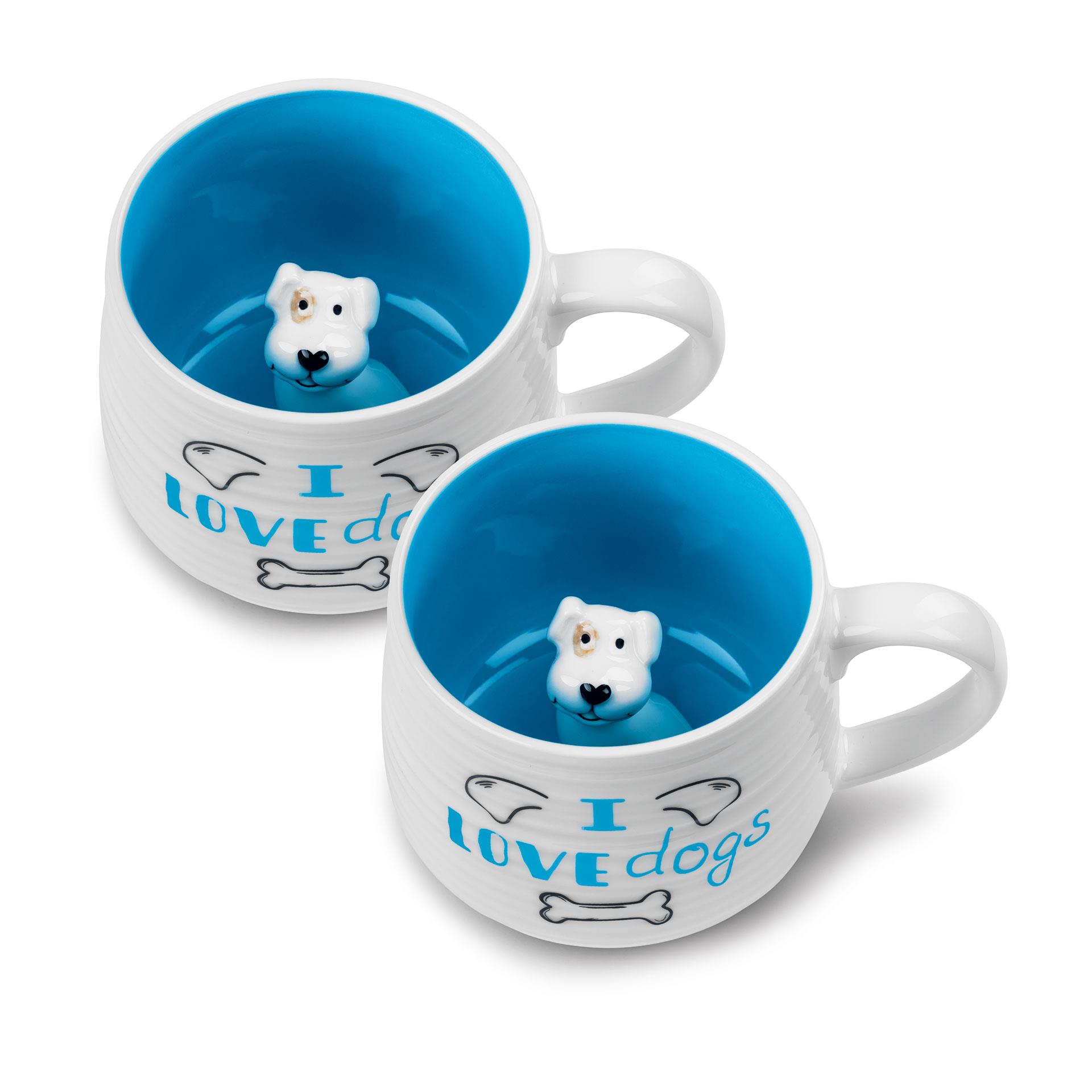 Tasses 3D Chien 2 pces