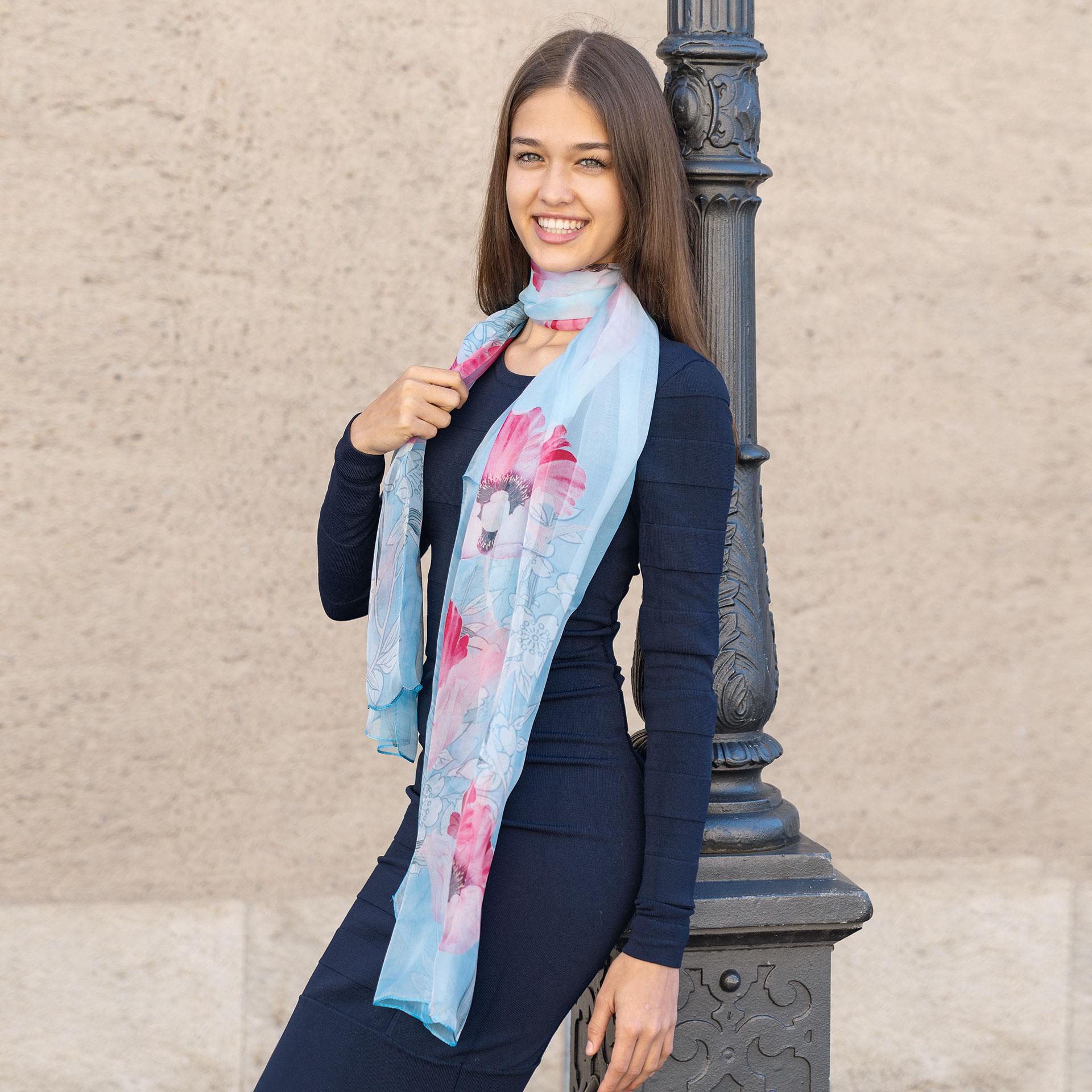 Foulard in seta Petali rossi