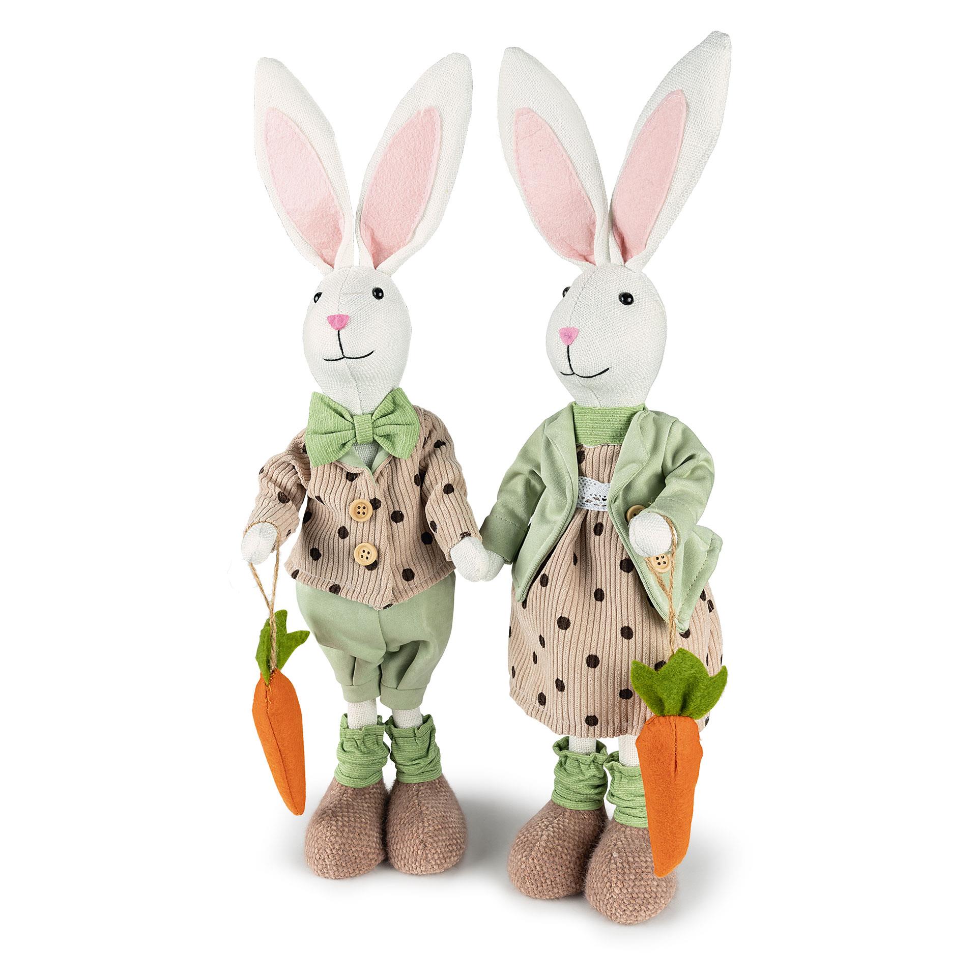 Figurines décoratives, couple de lapins de Pâques