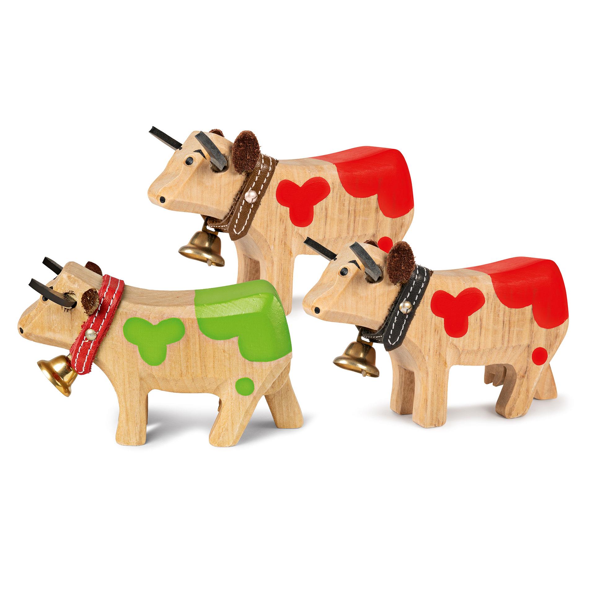 3 mucche di legno