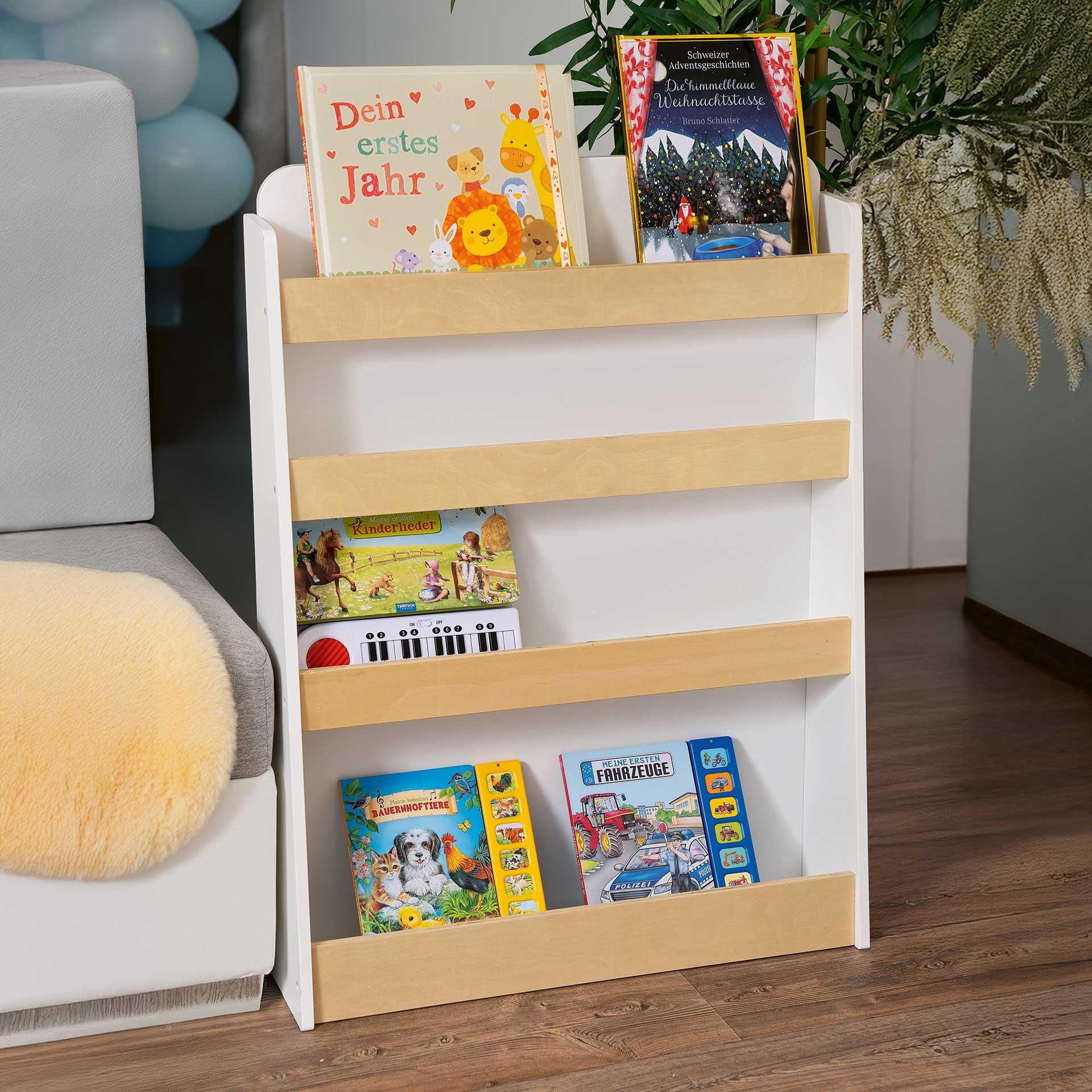 Étagère à livres en bois blanc