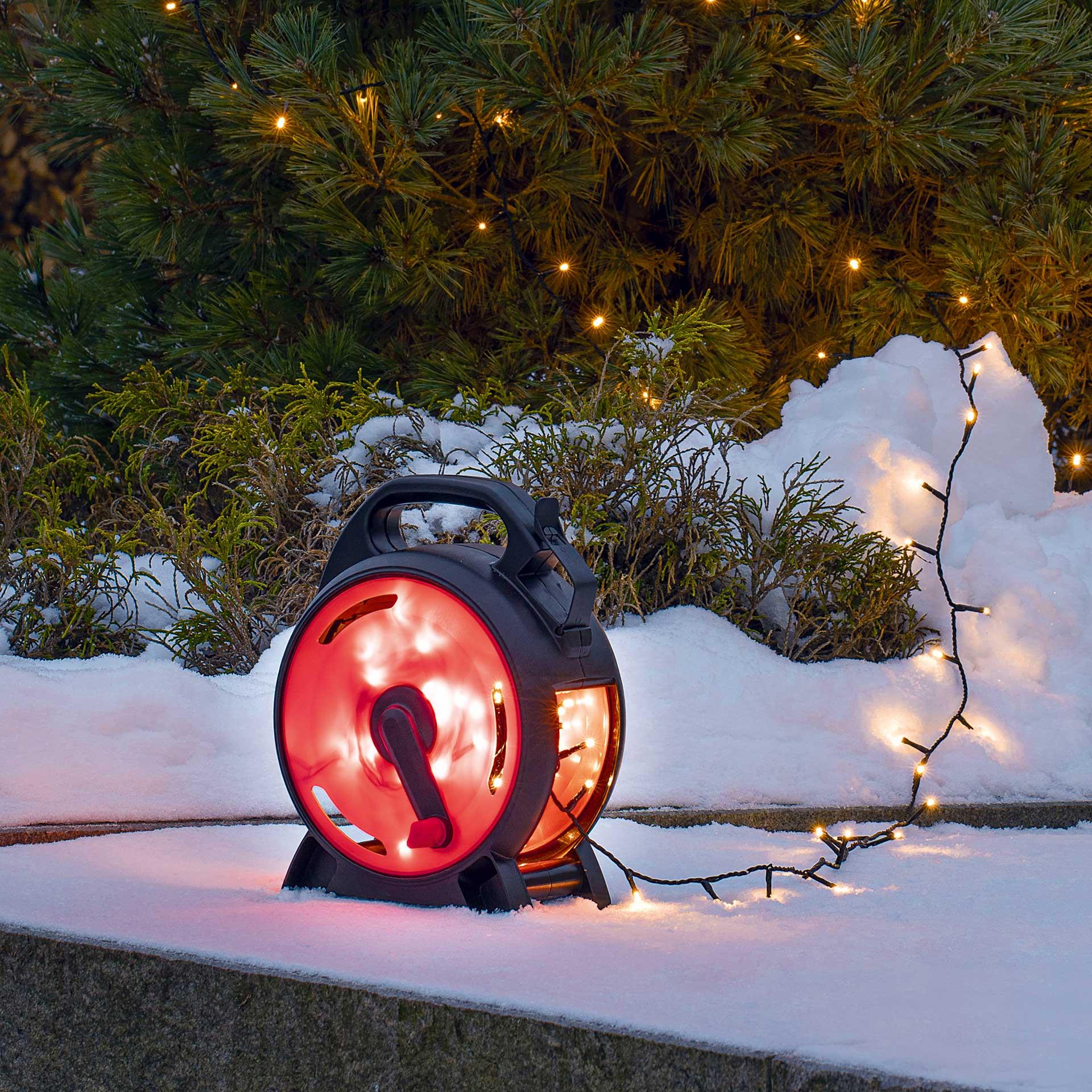 Guirlande lumineuse LED avec enrouleur de câble