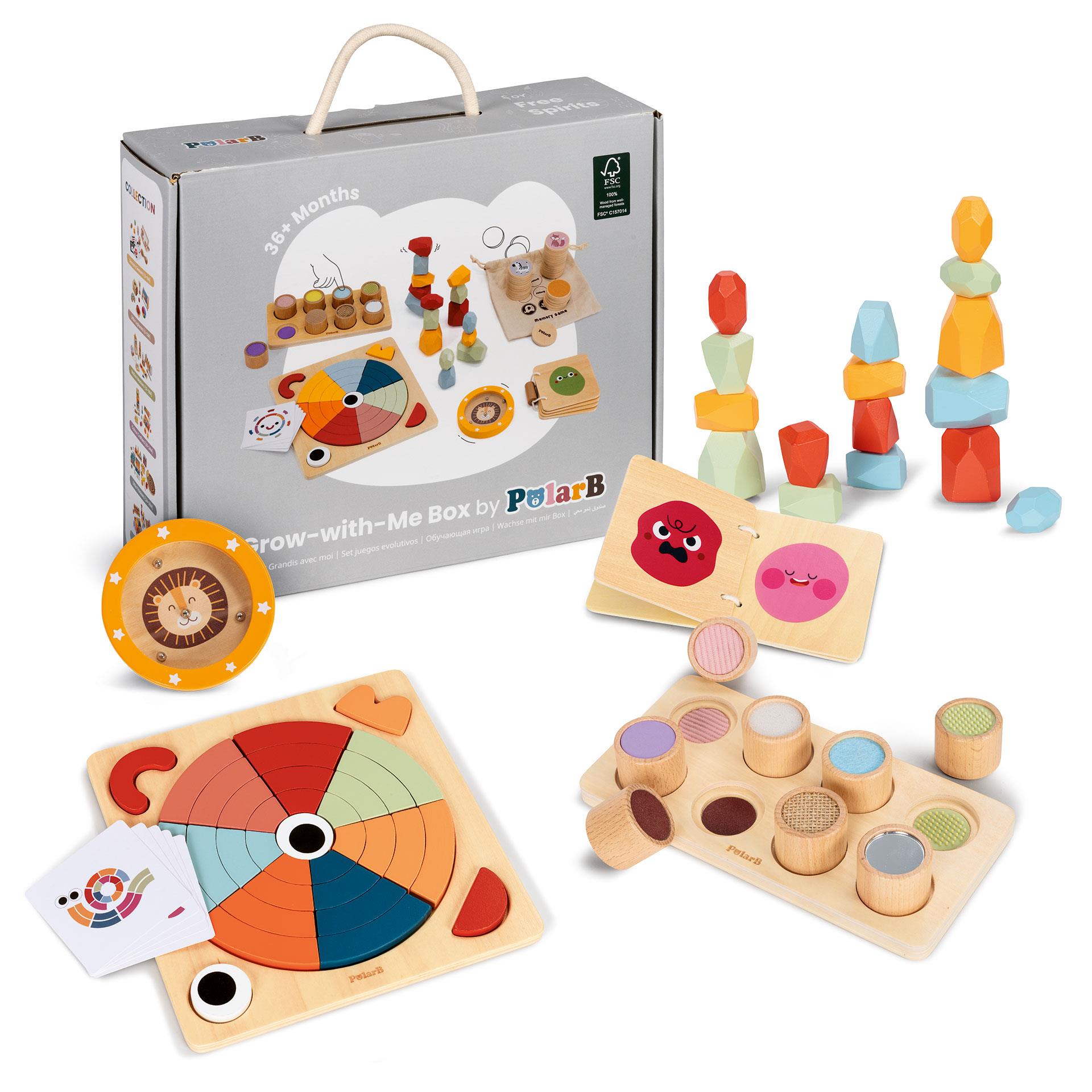 Boîte de jeux en bois de motricité Jeu de motricité fine