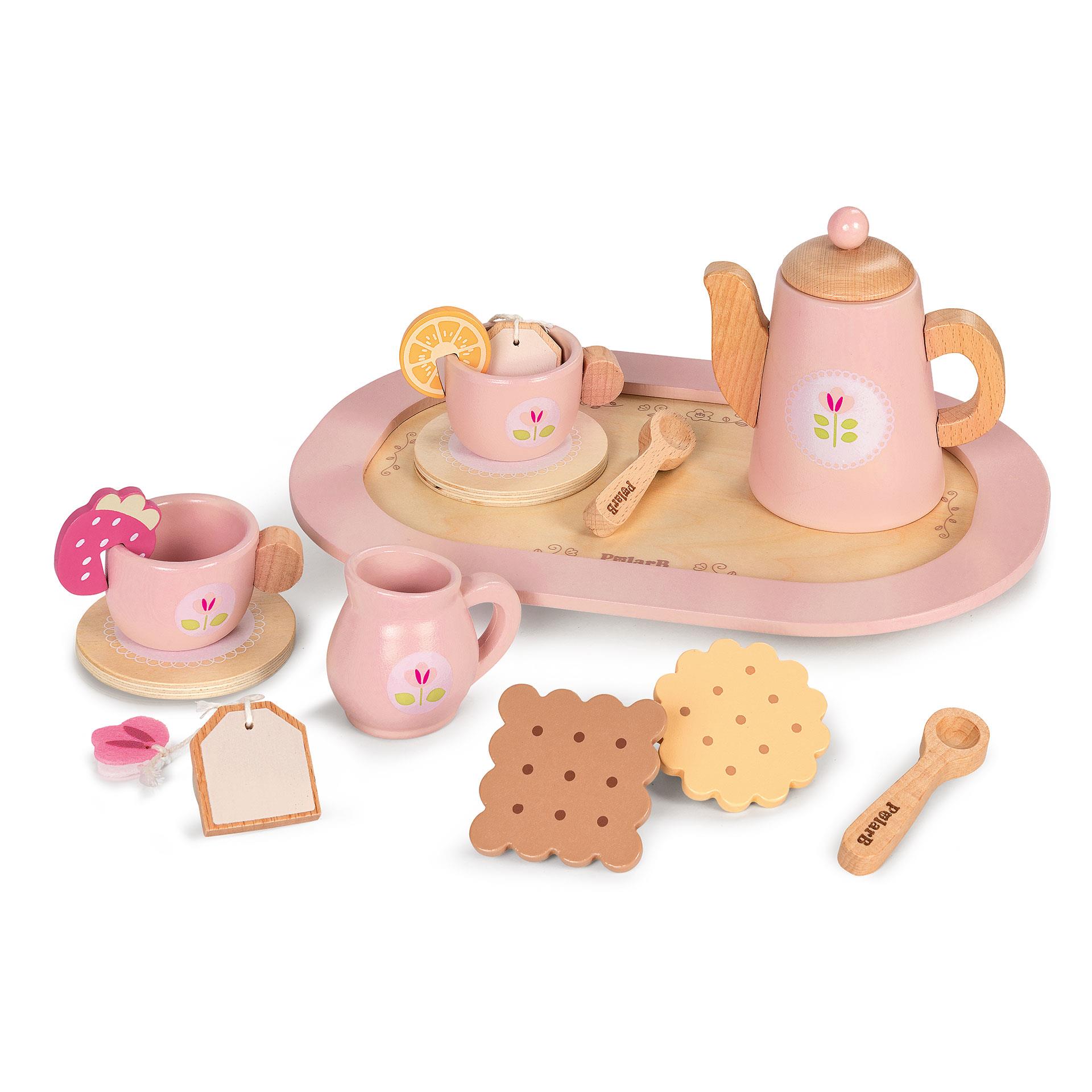 Set de thé en bois pour enfants 15 pces