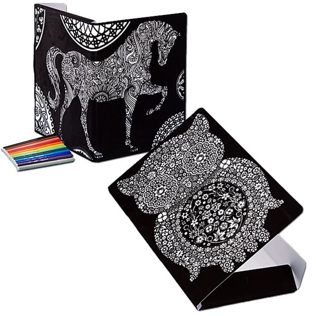 2 cartellette Velvet Art cavallo e gufo