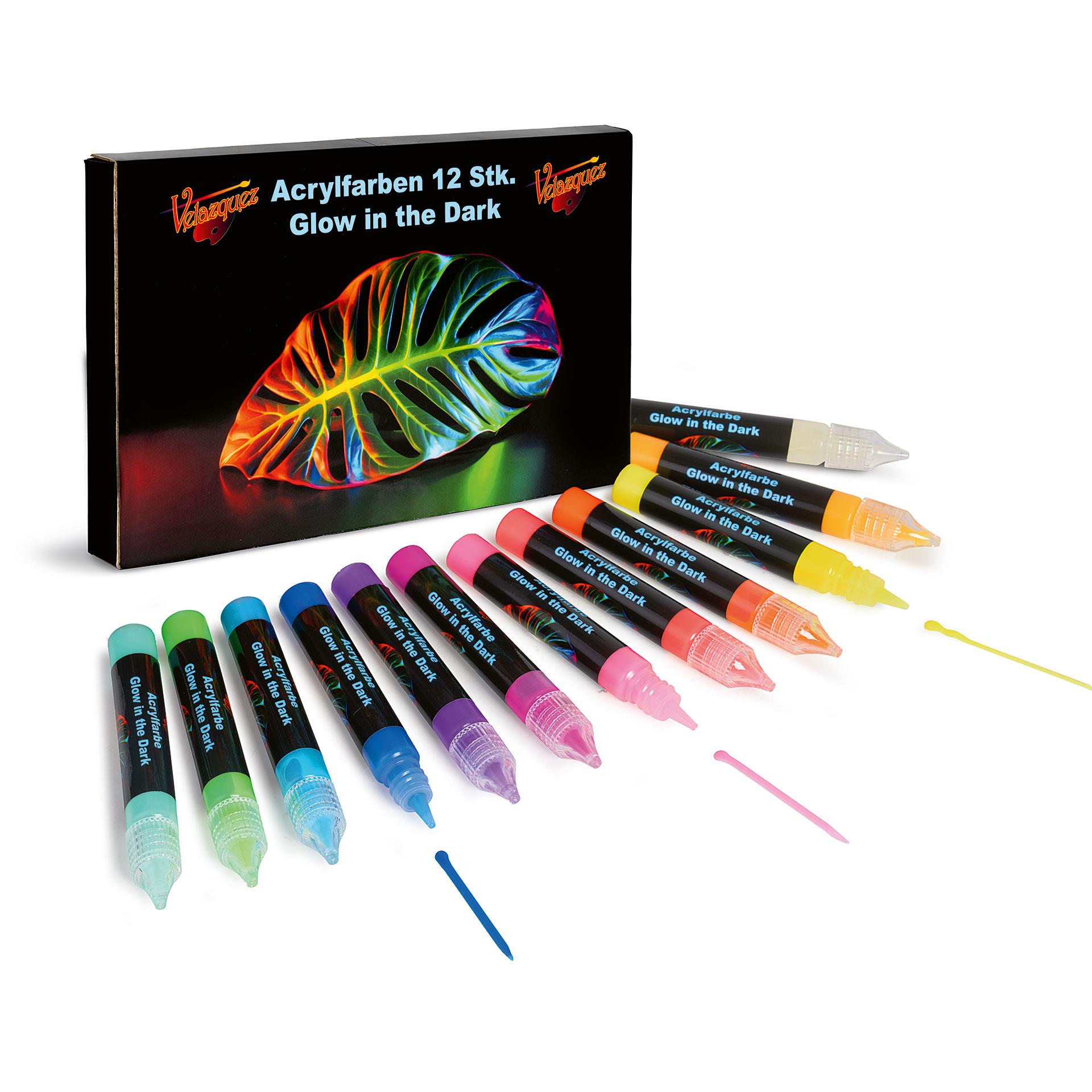 Set di colori acrilici luminosi Glow in Dark