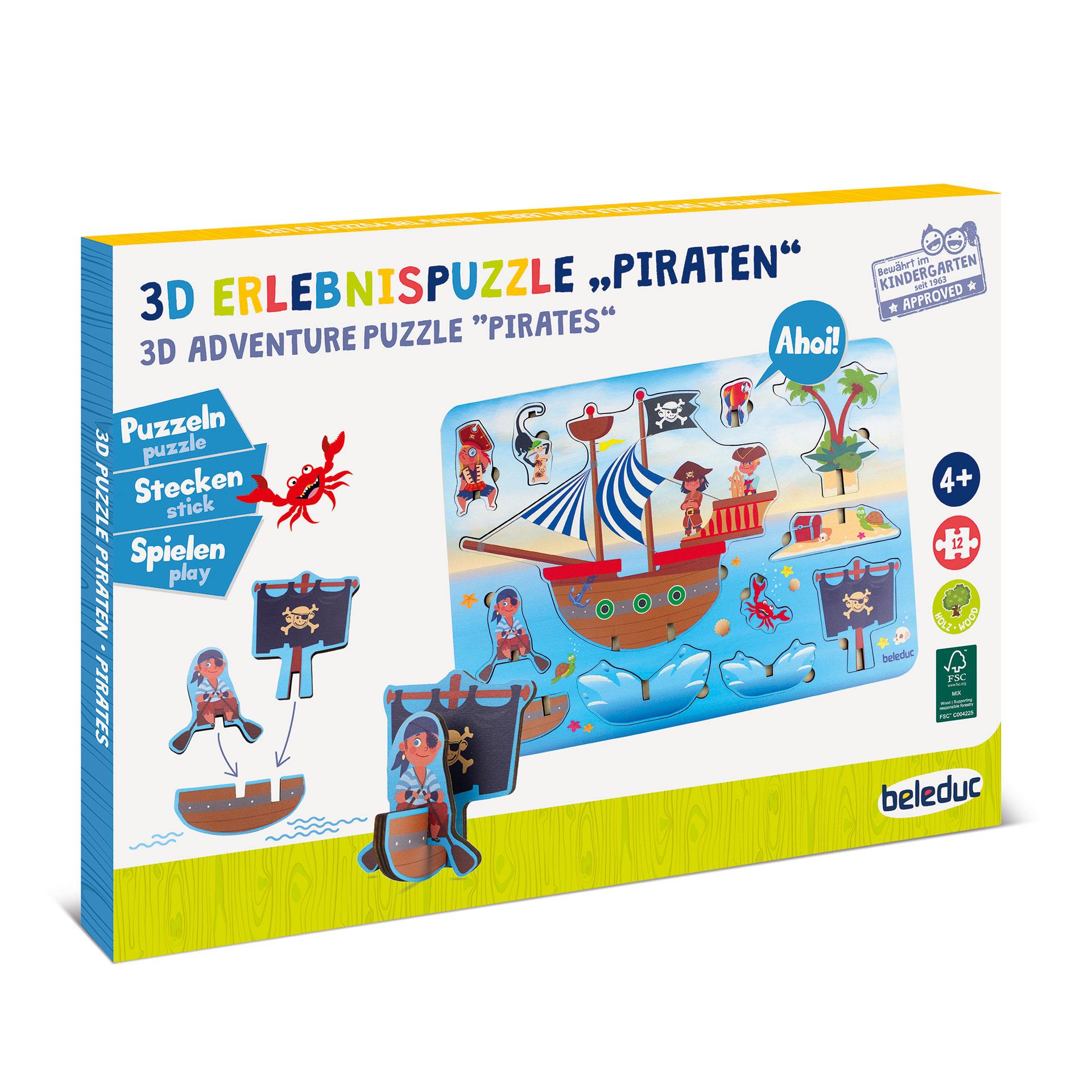 3D Erlebnispuzzle, Zusammensetz- und Rollenspiel in Piratenszenerie