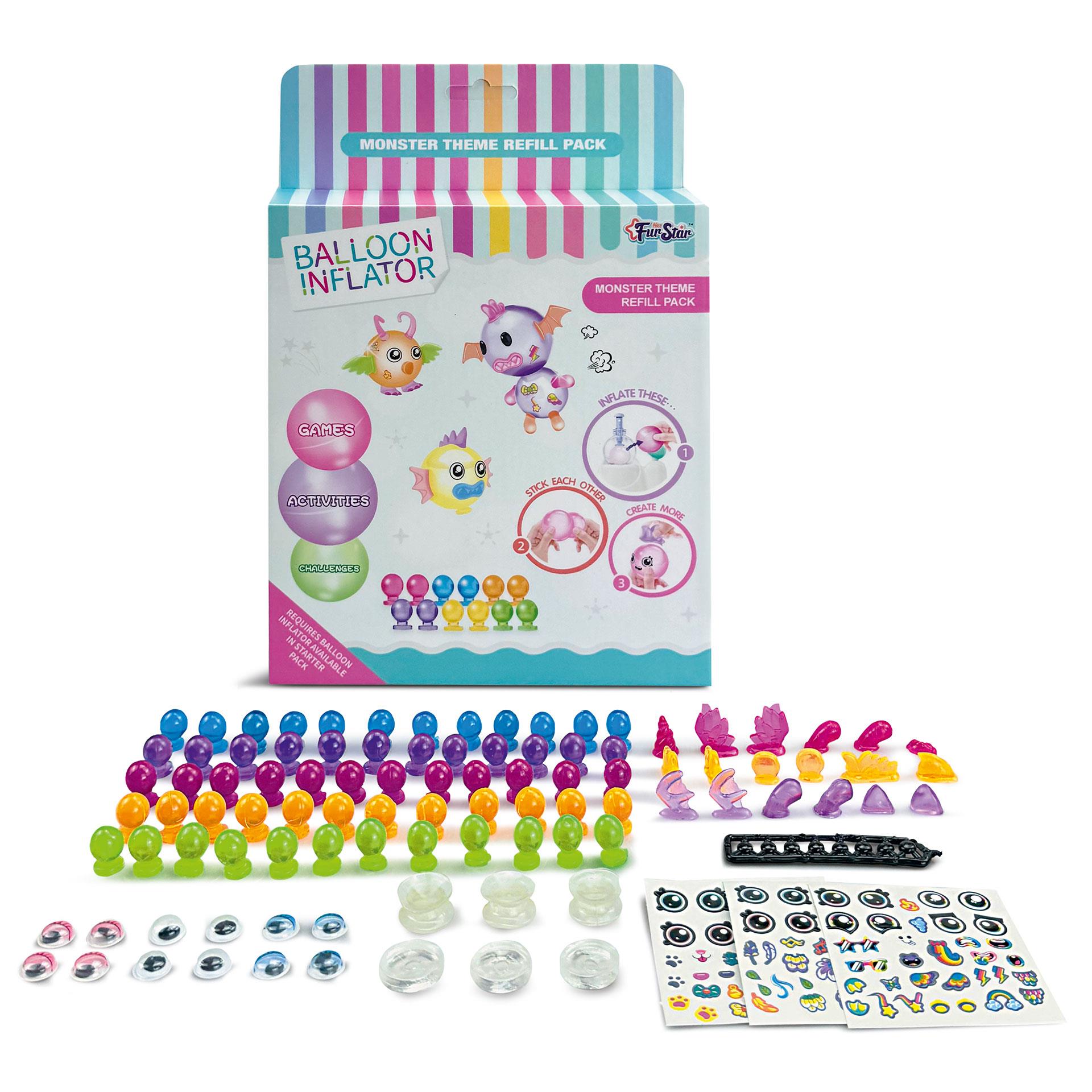 Magic Balloons Zubehörset mit bunten Mini-Ballons, Stickern, Augen und Anbauteilen