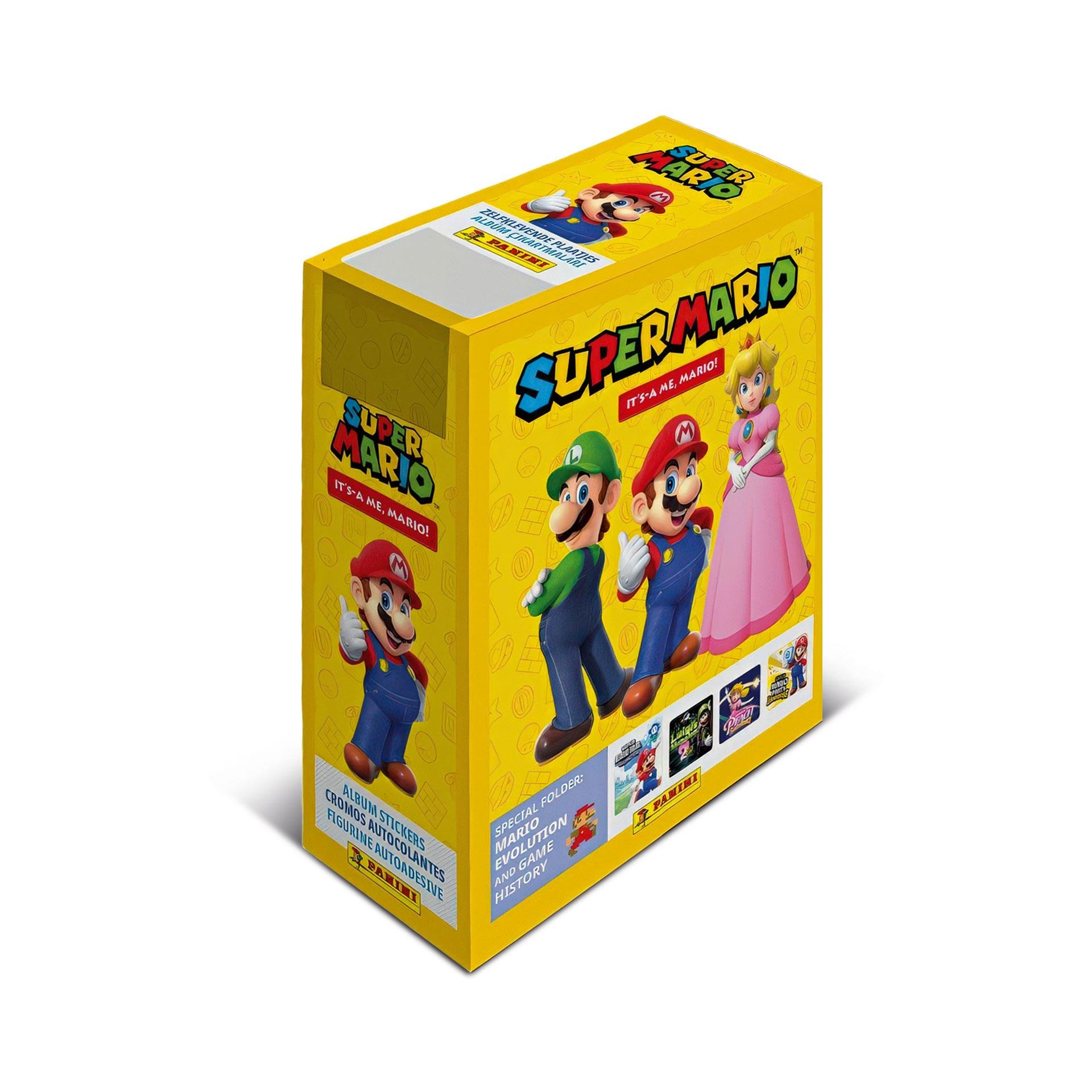 Super Mario Panini Stickerbox mit 24 Stickertüten à 5 Paninisticker
