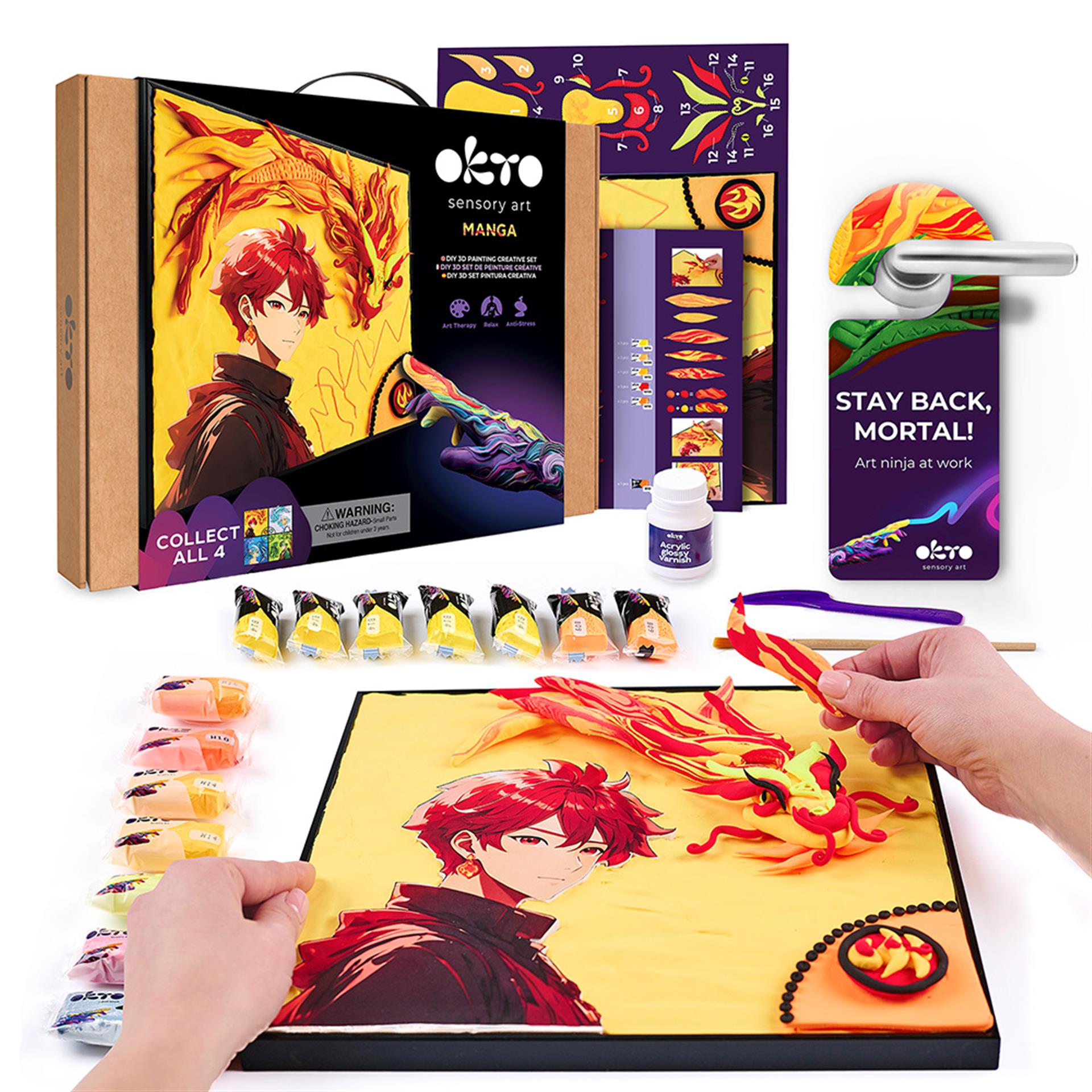 3D Manga Feuer Knetset von OKTO Sensory Art