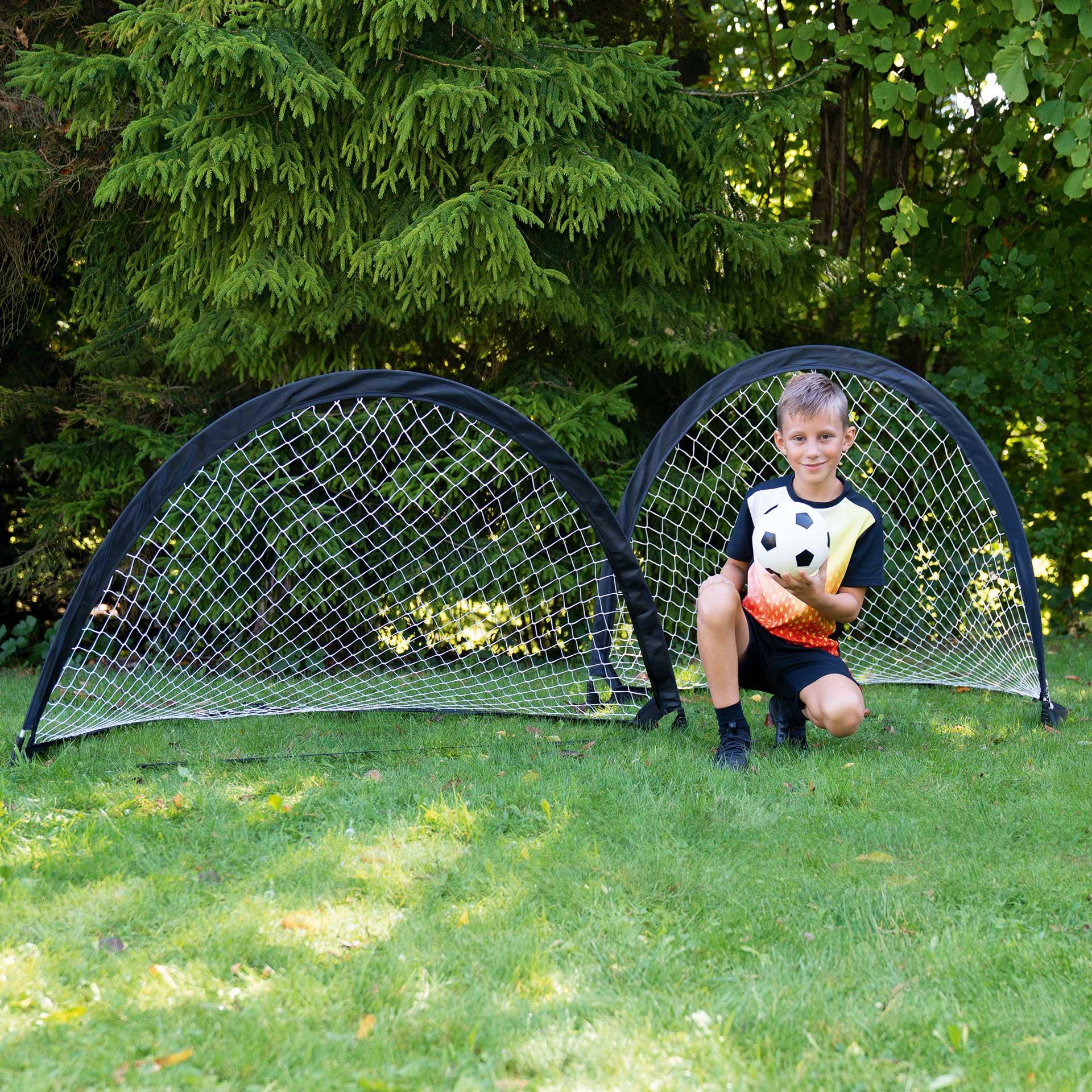 Buts de football pop-up semi-circulaires, 2 pièces