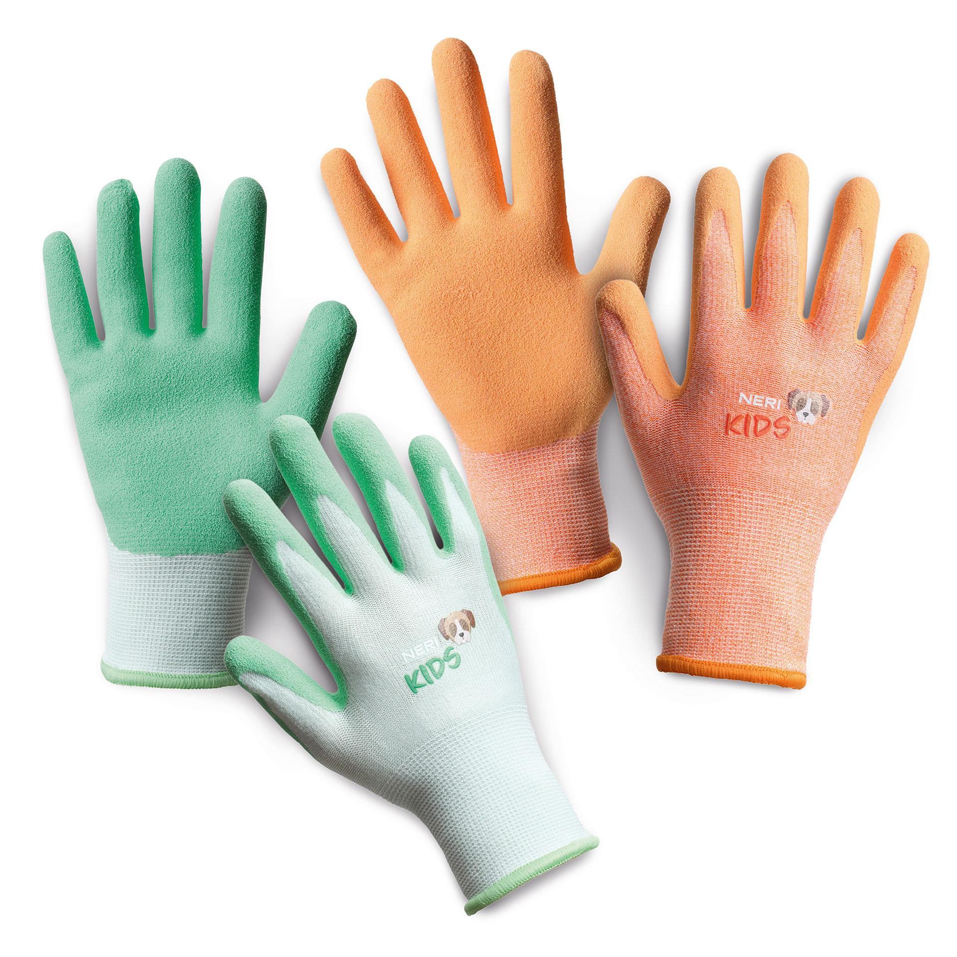 Gartenhandschuhe 2 Paar 3 – 5 Jahre orange & grün