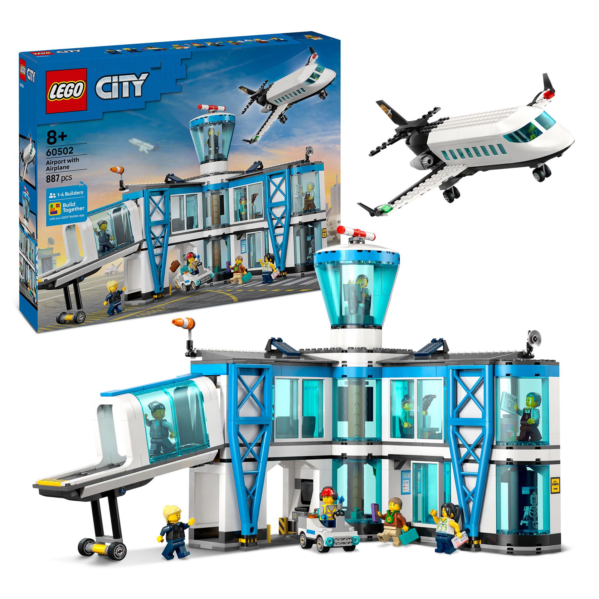 LEGO City Flughafen mit Flugzeug und Flughafenzubehör