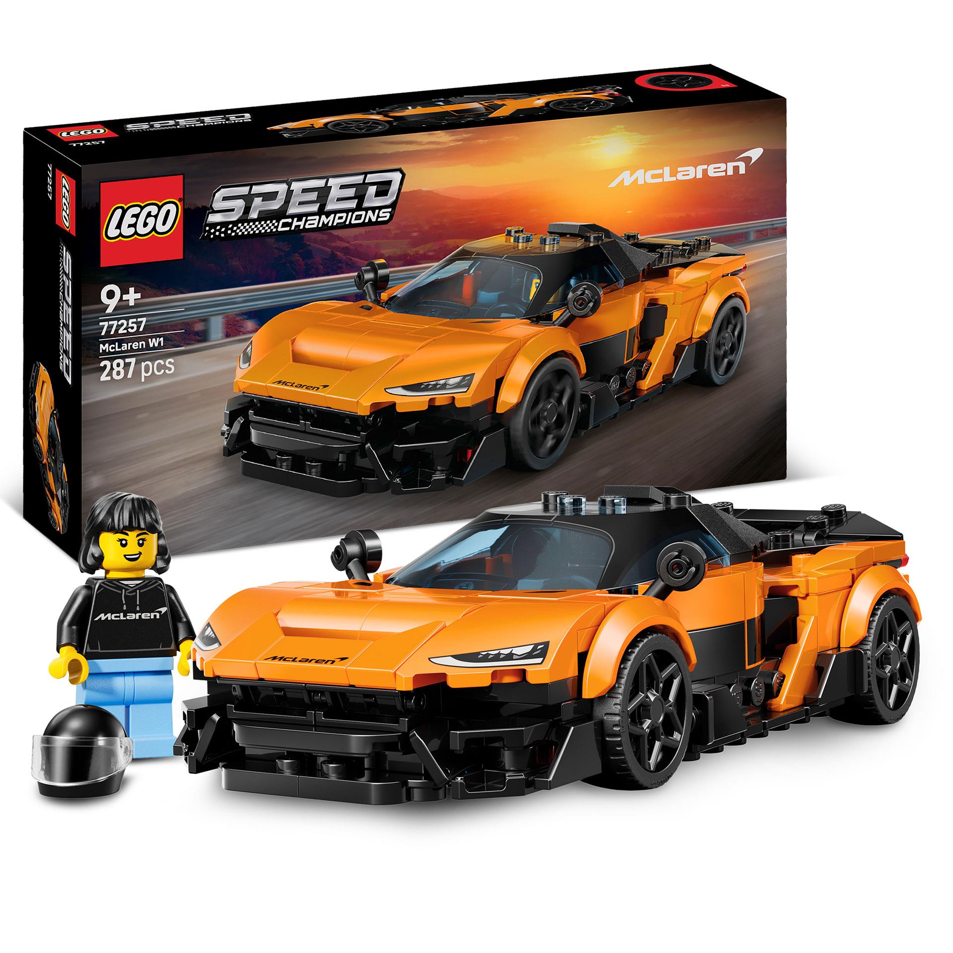 LEGO Speed Champions McLaren W1 Rennauto als detailreiches Modellauto mit Fahrer Minifigur