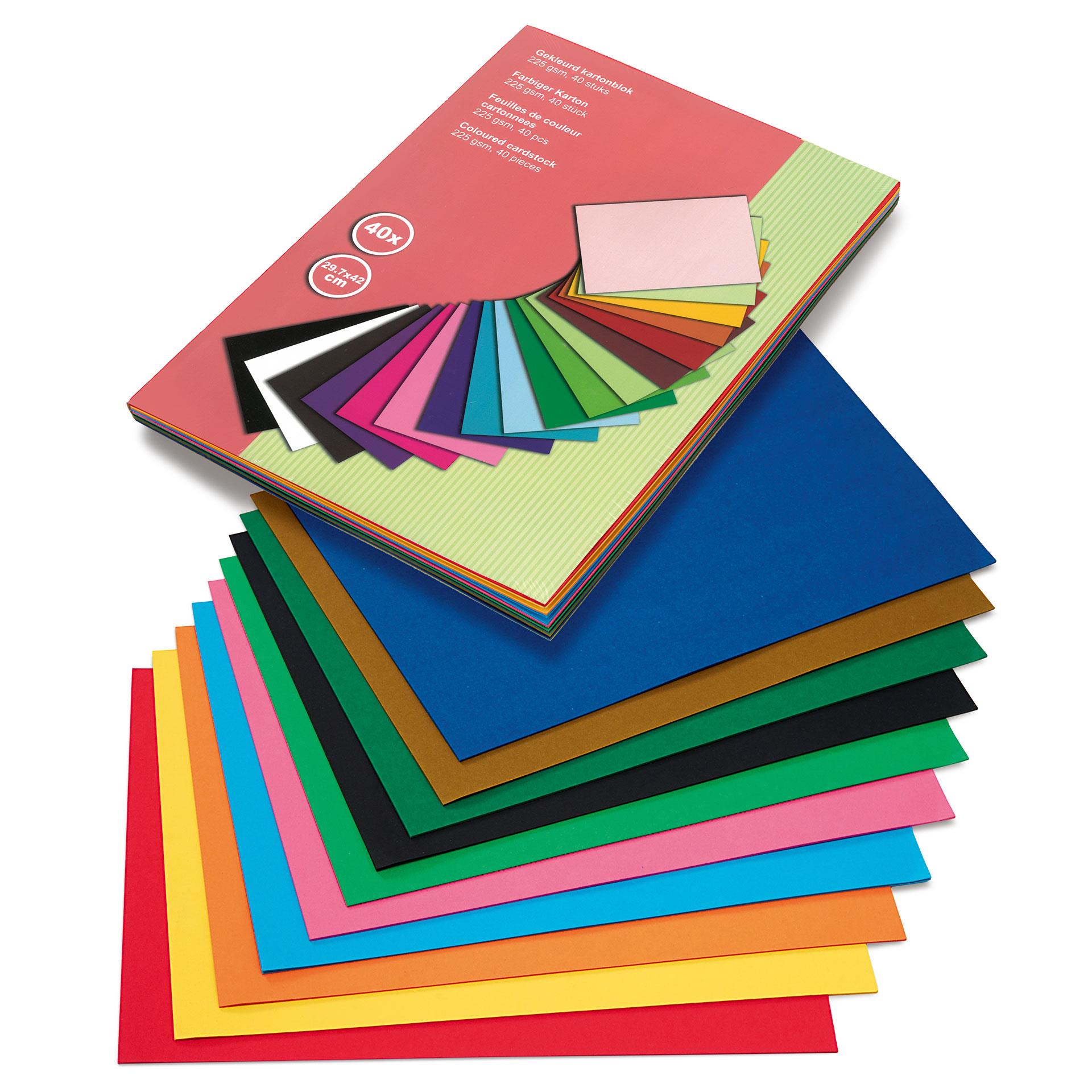 Bastelkarton farbig A3 80 Blatt, 10 Farben à je 8 Blatt