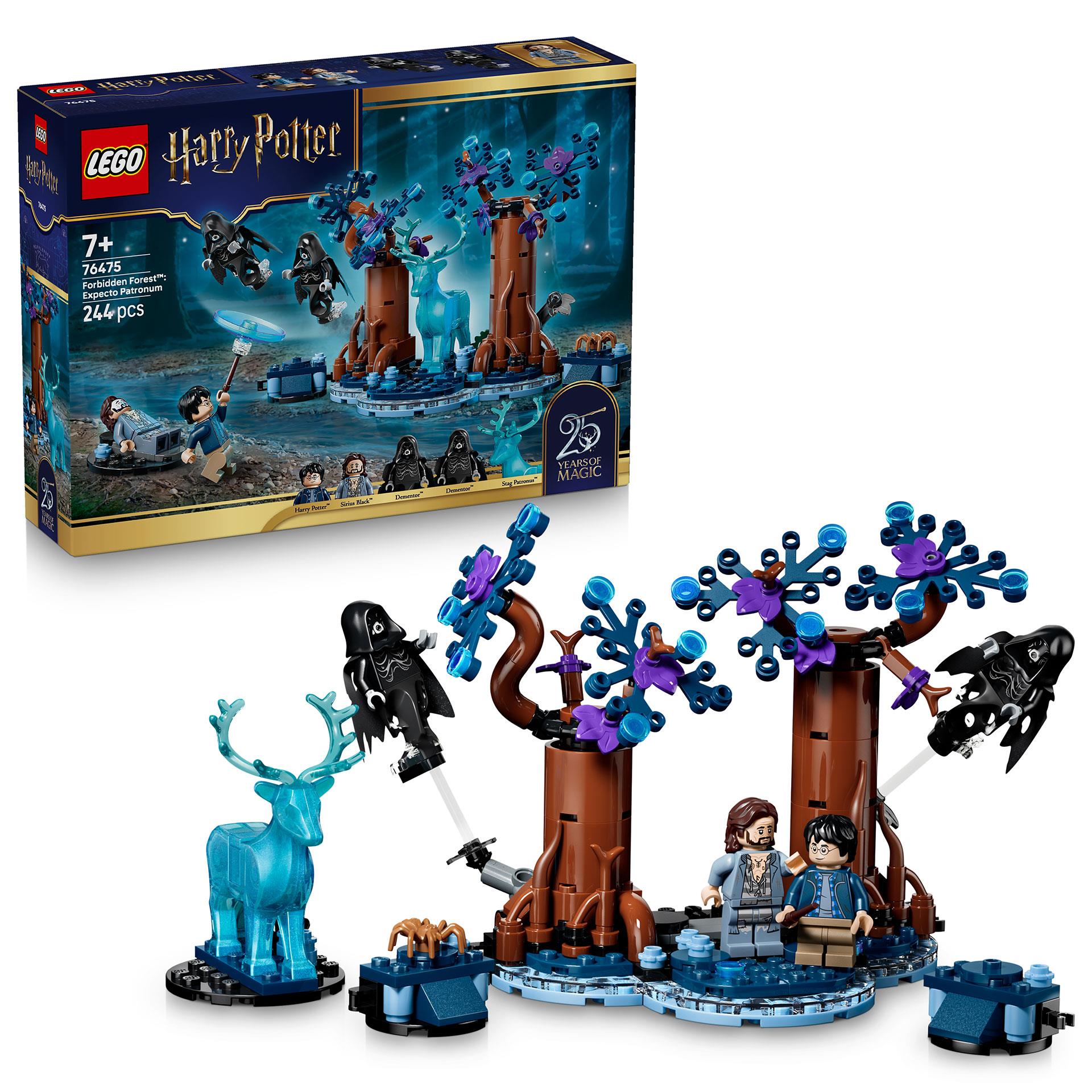 LEGO Harry Potter Verbotener Wald Expecto Patronum mit Minifiguren Harry und Sirius Black, Hirsch-Patronus und 2 Dementoren, 244 Teile, ab 7 Jahren