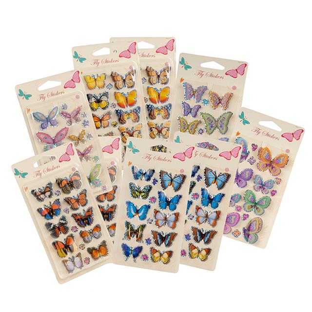 Stickers papillons 3D, 80 pces