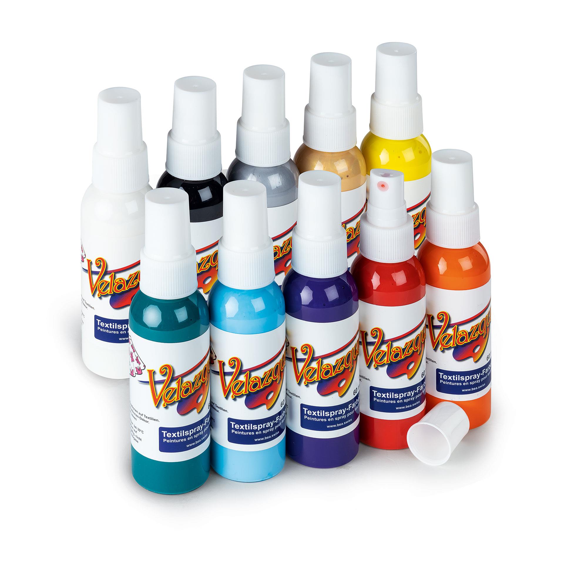 Couleurs pour textile en spray Velazquez, 10 pces