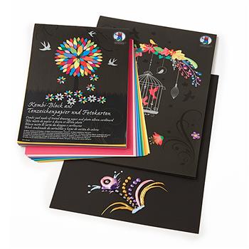 Set créatif de papier cartonné, de couleur et noir, 60 feuilles