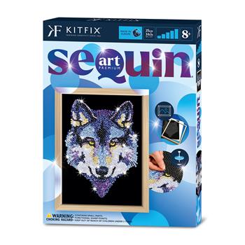 Sequin Art Pailletten Kunst Wolf