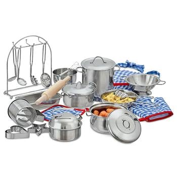 Set da cucina in acciaio inox 27 pezzi