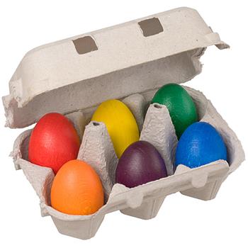 Uova multicolor in legno, 6 pezzi