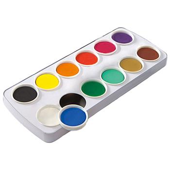 Palette peinture aquarelle de 12 pastilles multicouleurs pour enfants à  partir de 4 ans