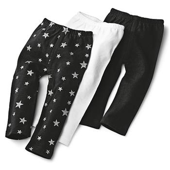 3 paia di leggings Basic per bambola Teen'ee