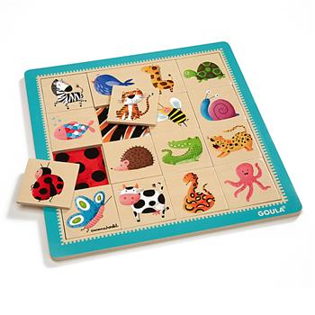 Holzpuzzle bunte Tiere